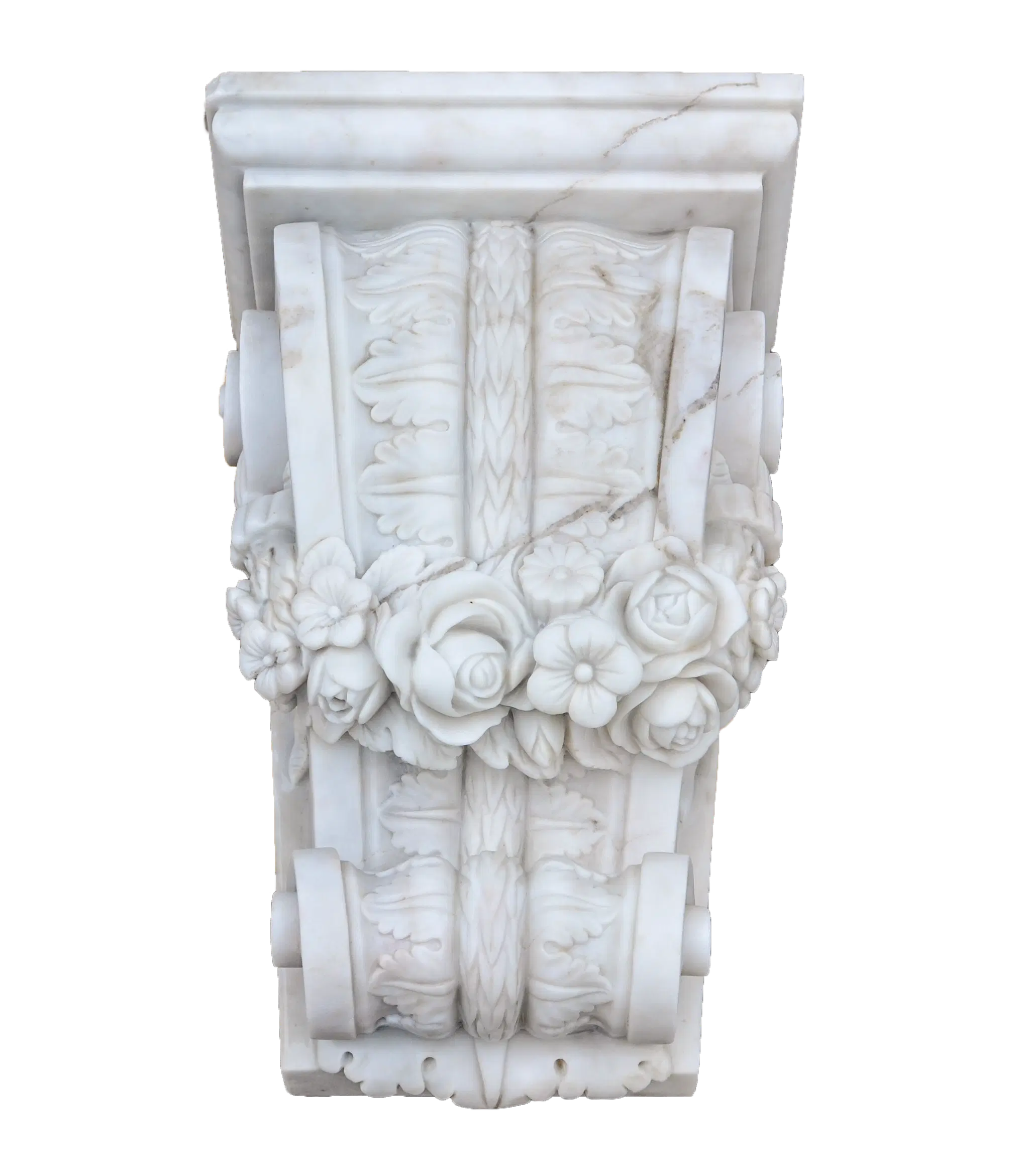 Hand-Carved Statuary Marble Corbel - Elegant Architectural Support Brackets for Luxury Home Design