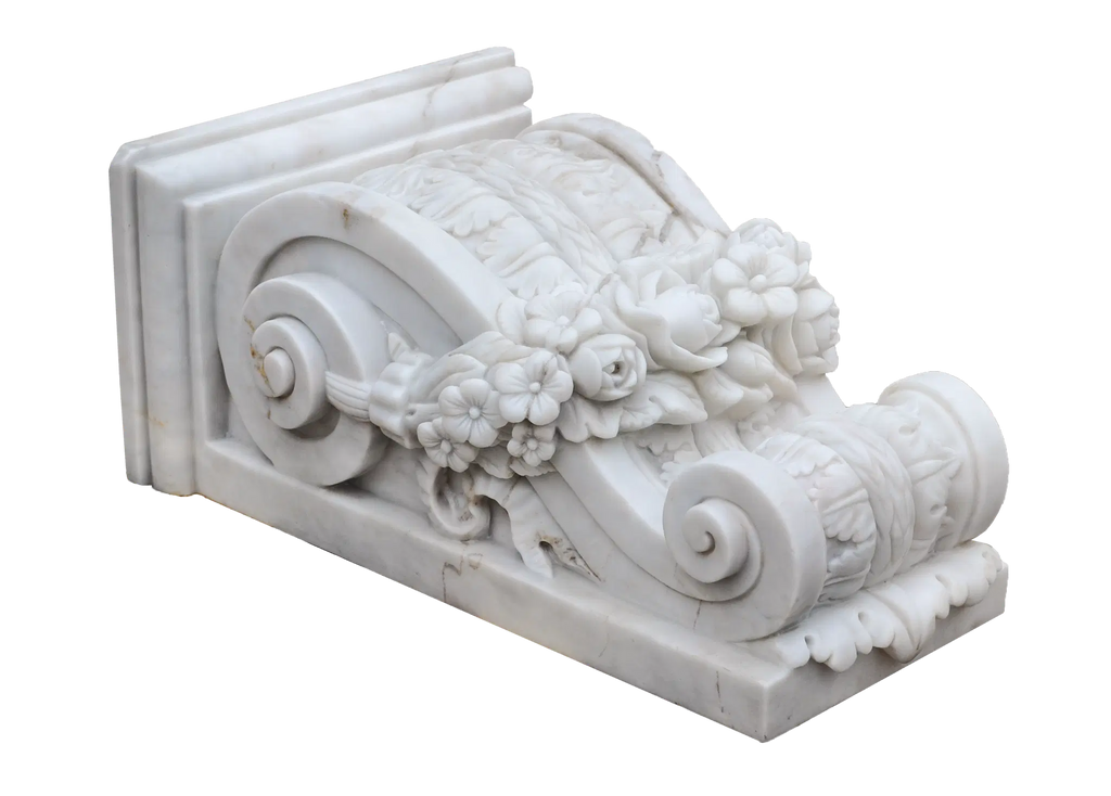 Hand-Carved Statuary Marble Corbel - Elegant Architectural Support Brackets for Luxury Home Design