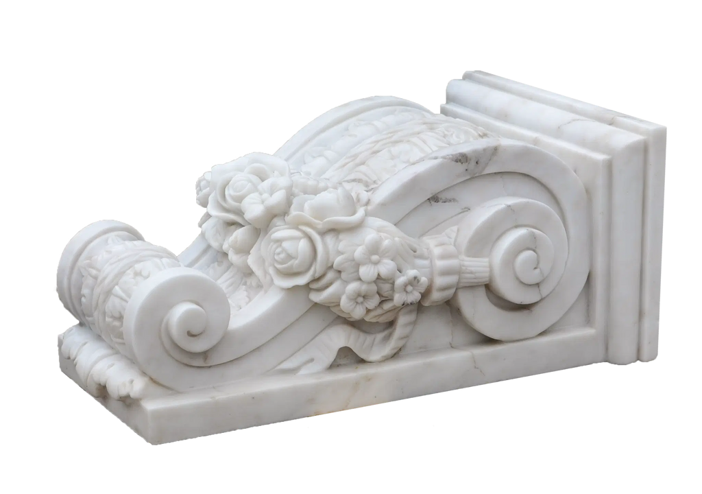 Hand-Carved Statuary Marble Corbel - Elegant Architectural Support Brackets for Luxury Home Design