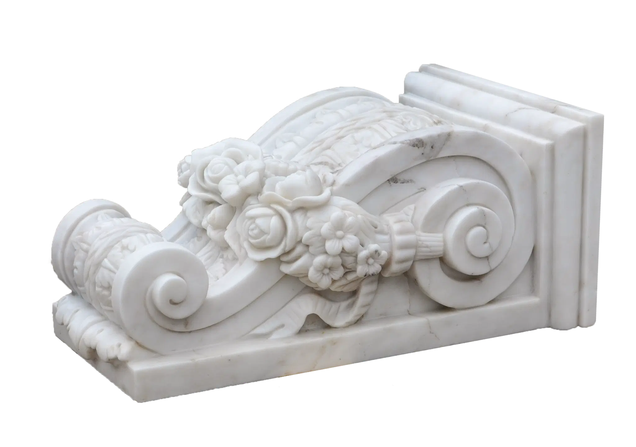 Hand-Carved Statuary Marble Corbel - Elegant Architectural Support Brackets for Luxury Home Design