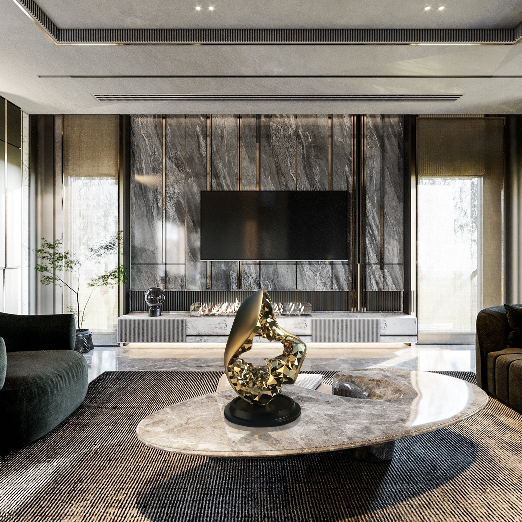 PREMIER Abstract Art Sculpture Custom Modern Stainless Steel Sculpture PSSS-012