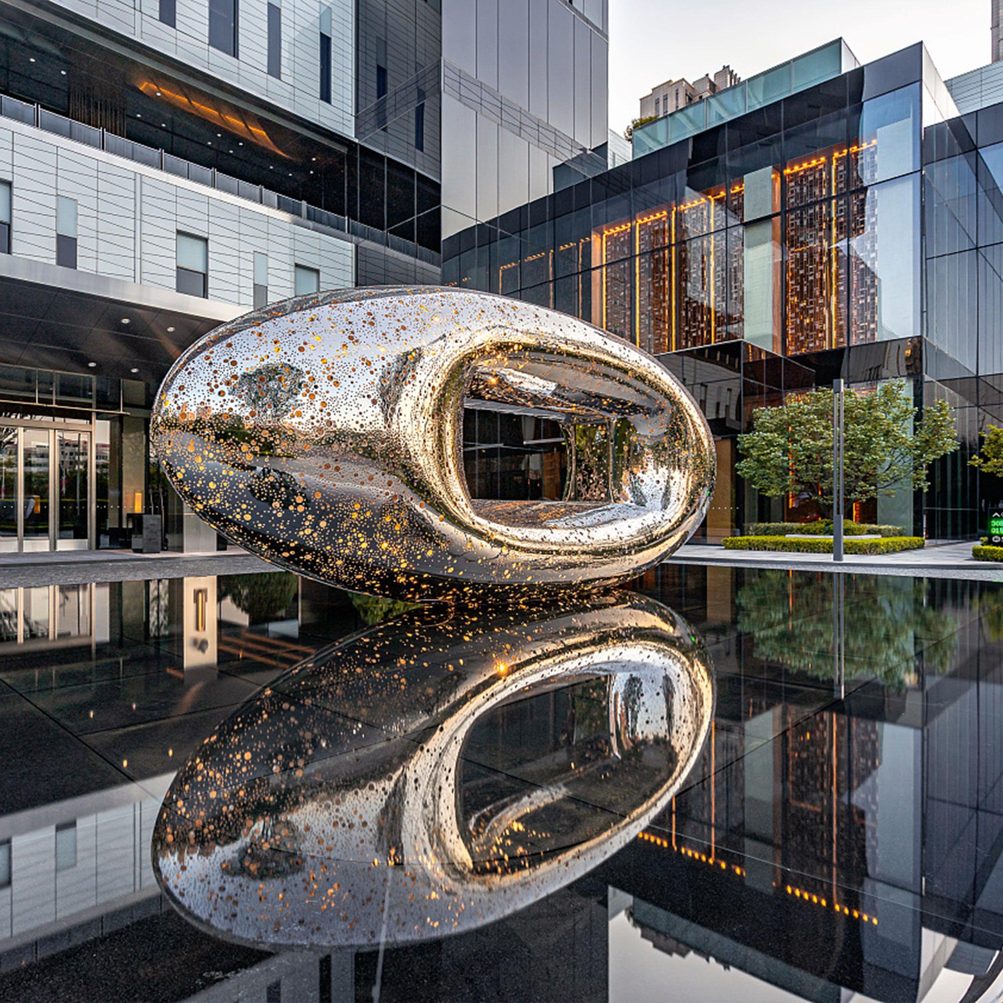 PREMIER Abstract Art Urban Landscape Custom Stainless Steel Sculpure PSLSS-010