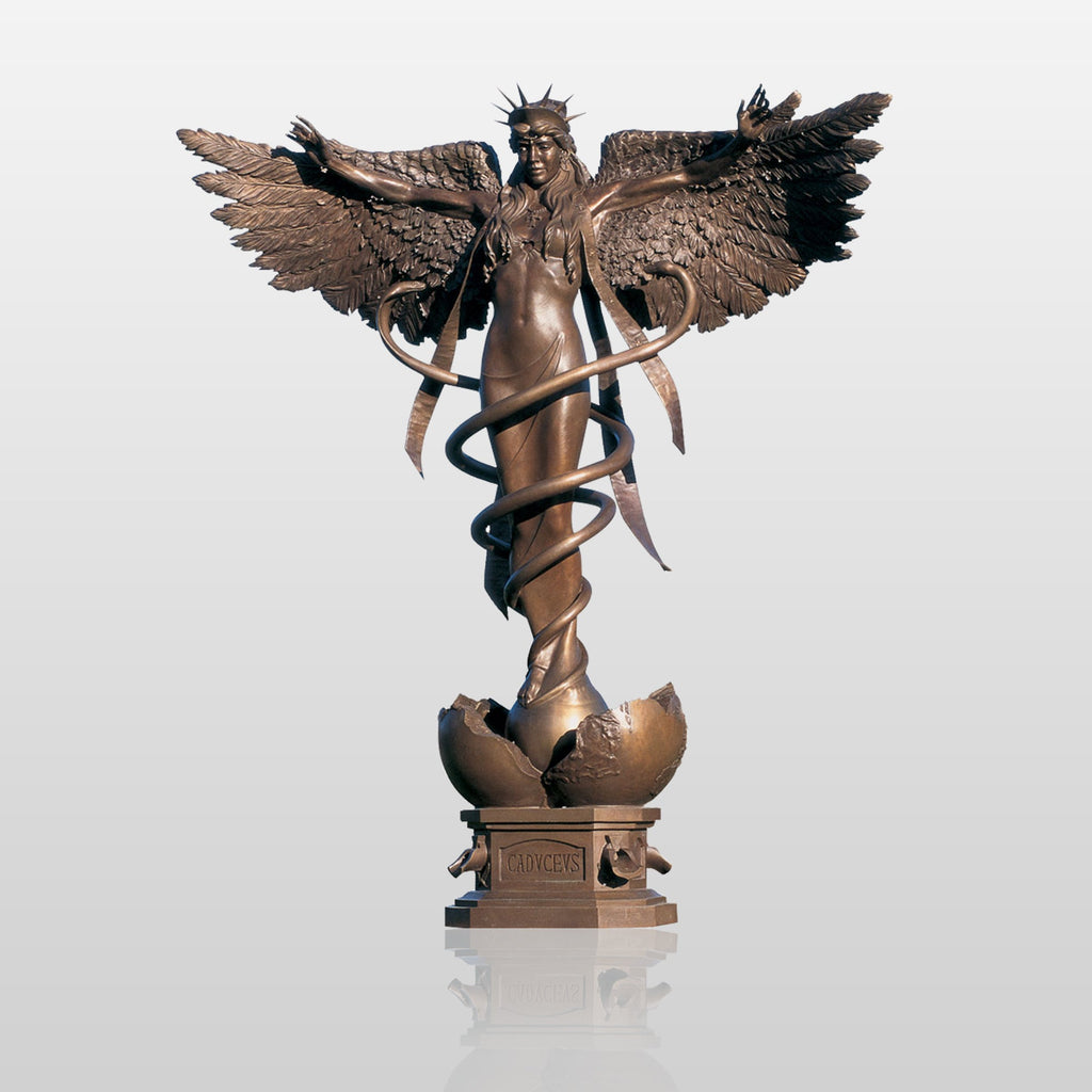 PREMIER Angel of Healing Caduceus Monumental Custom Bronze Sculpture PSB-015