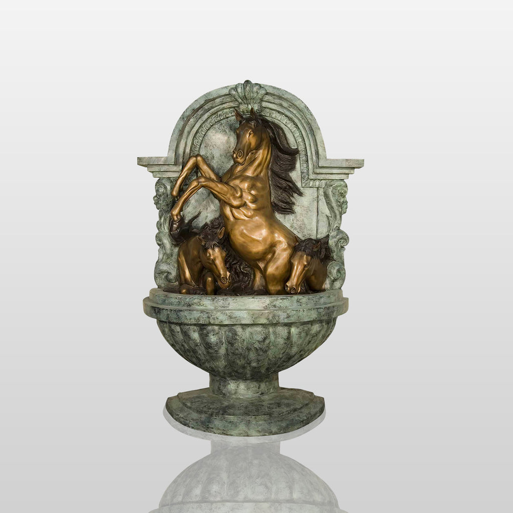 PREMIER Bronze Horse Garden Wall Fountain Custom Bronze Sculpture PSB-001
