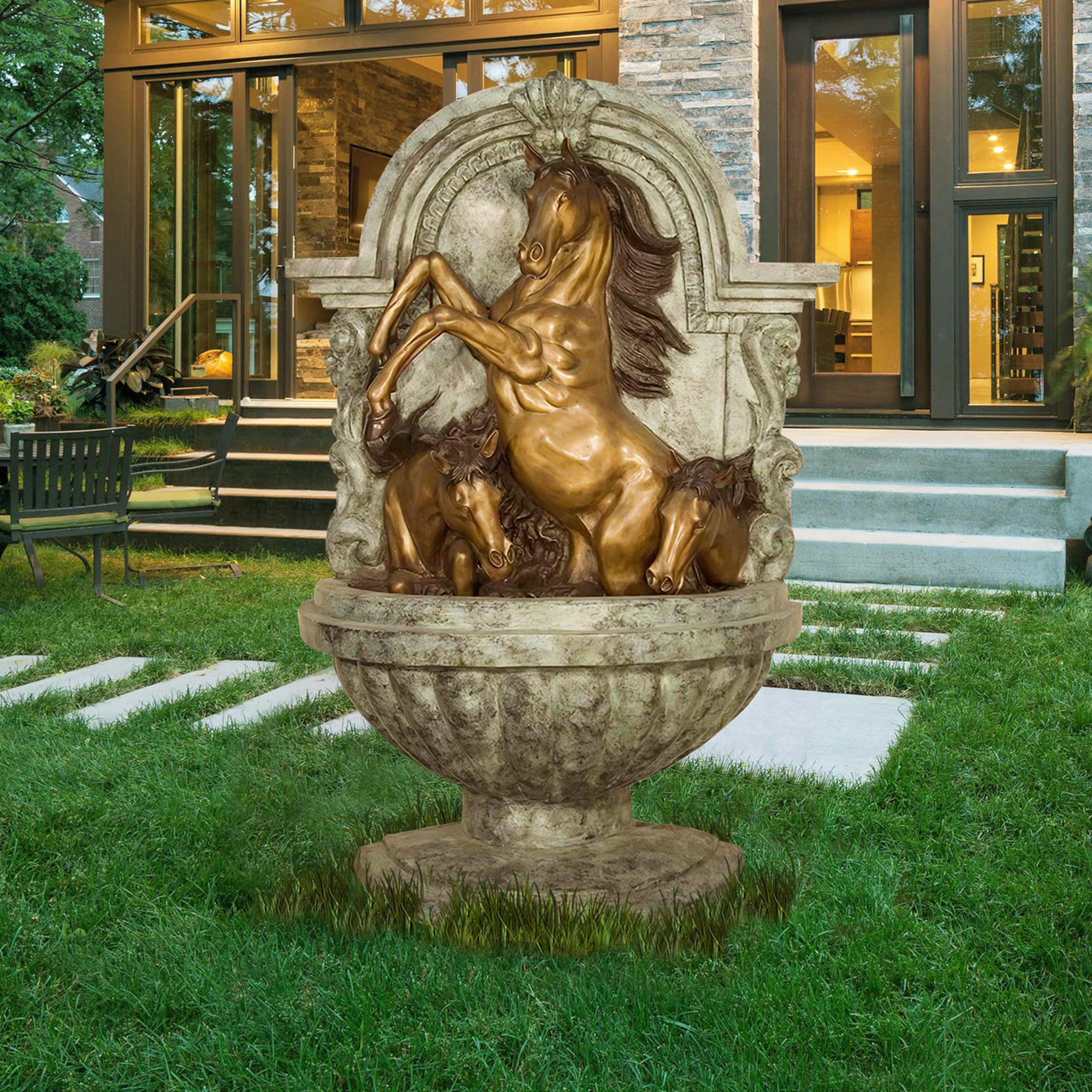 PREMIER Bronze Horse Garden Wall Fountain Custom Bronze Sculpture PSB-001