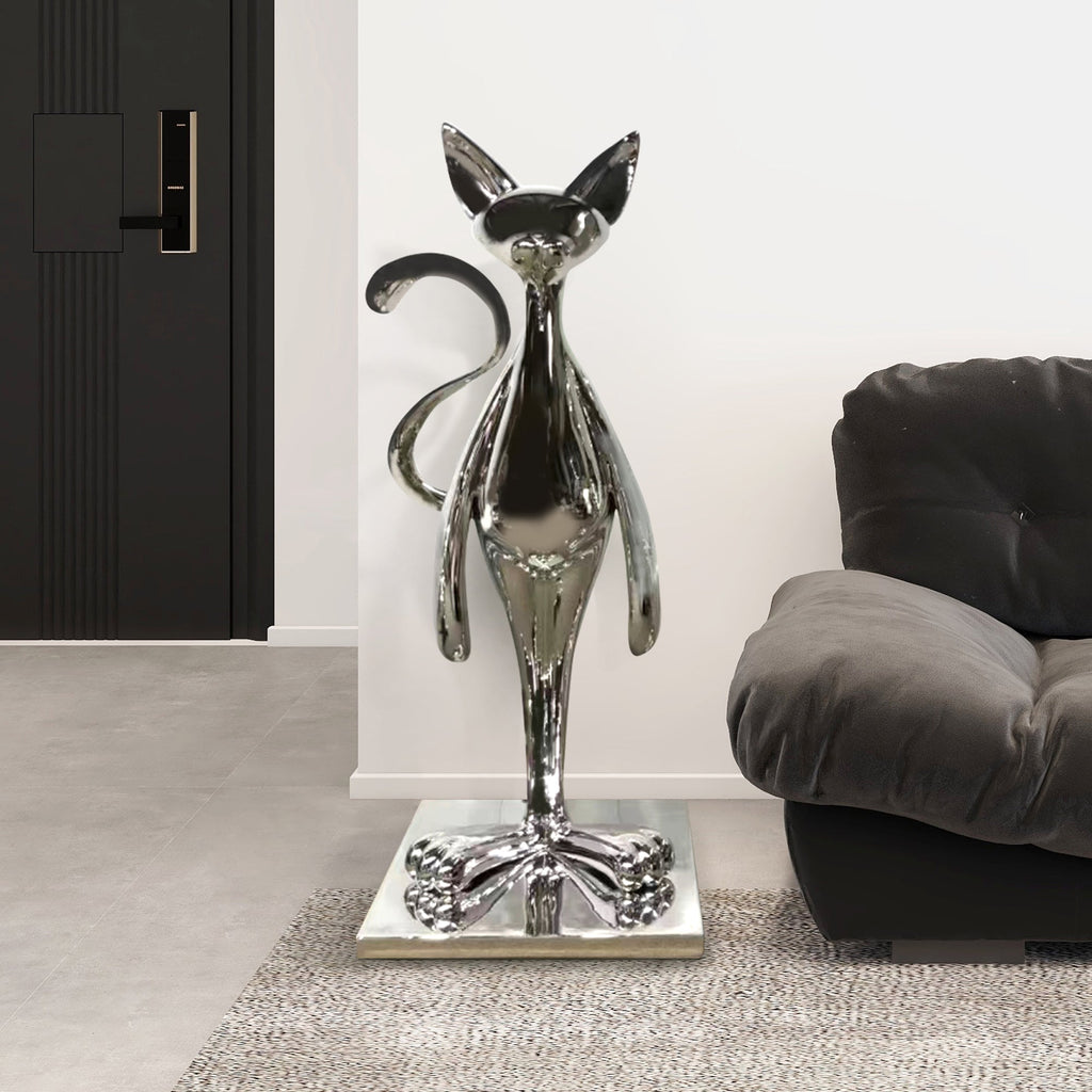 PREMIER Cat Sculpture Stainless Steel Home Decor Abstract Contemporary Sculpture PSSS-008
