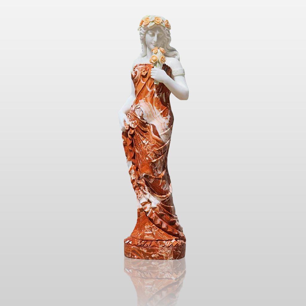 PREMIER Custom Marble Sculpture Lady with Flower Statue PSM-010
