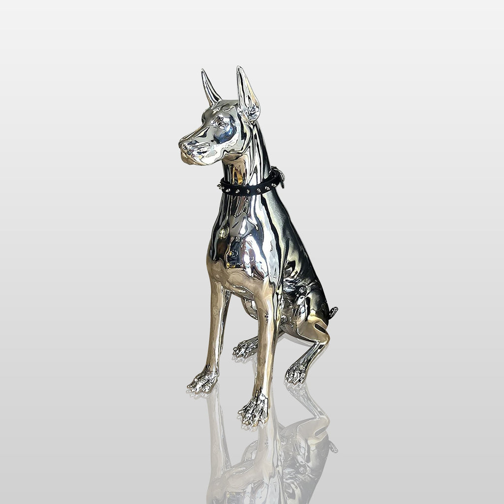 PREMIER Doberman Statue Modern Custom Stainless Steel Dog Sculpture PSSS-002
