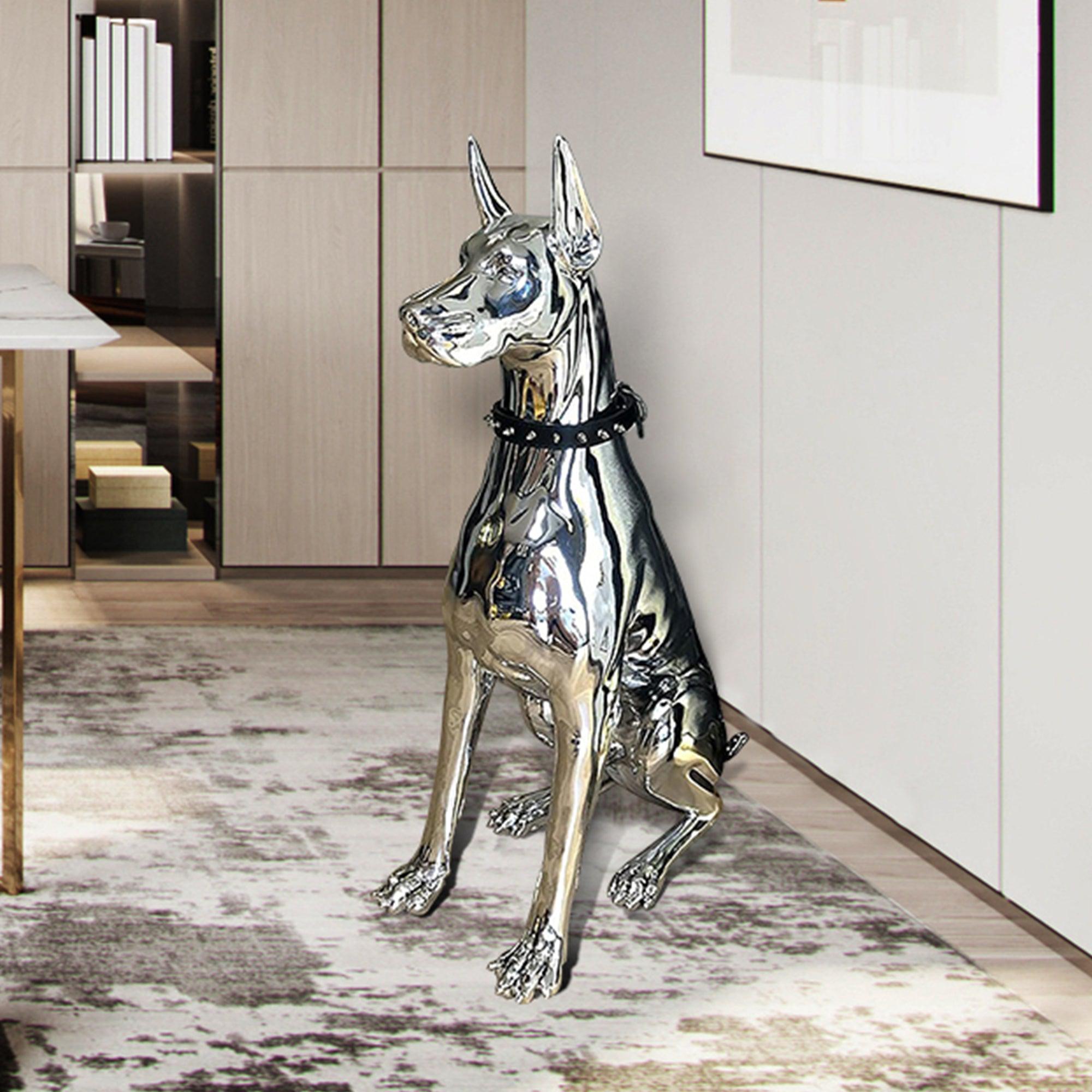 PREMIER Doberman Statue Modern Custom Stainless Steel Dog Sculpture PSSS-002