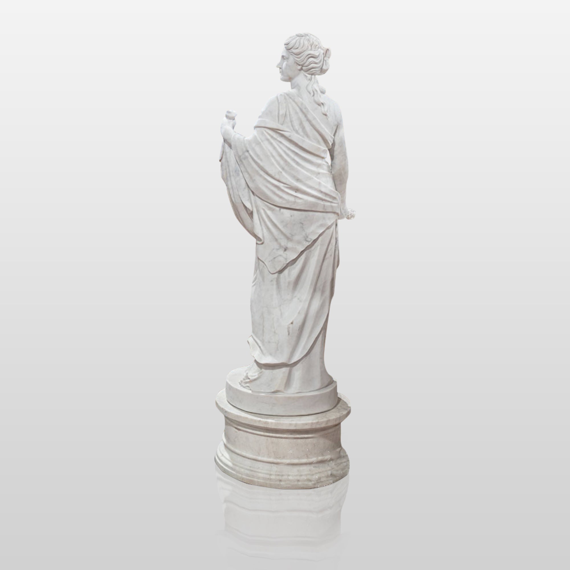 PREMIER Floor Figure Custom Statue Rose Beauties White Marble Stone Sculpture PSM-003