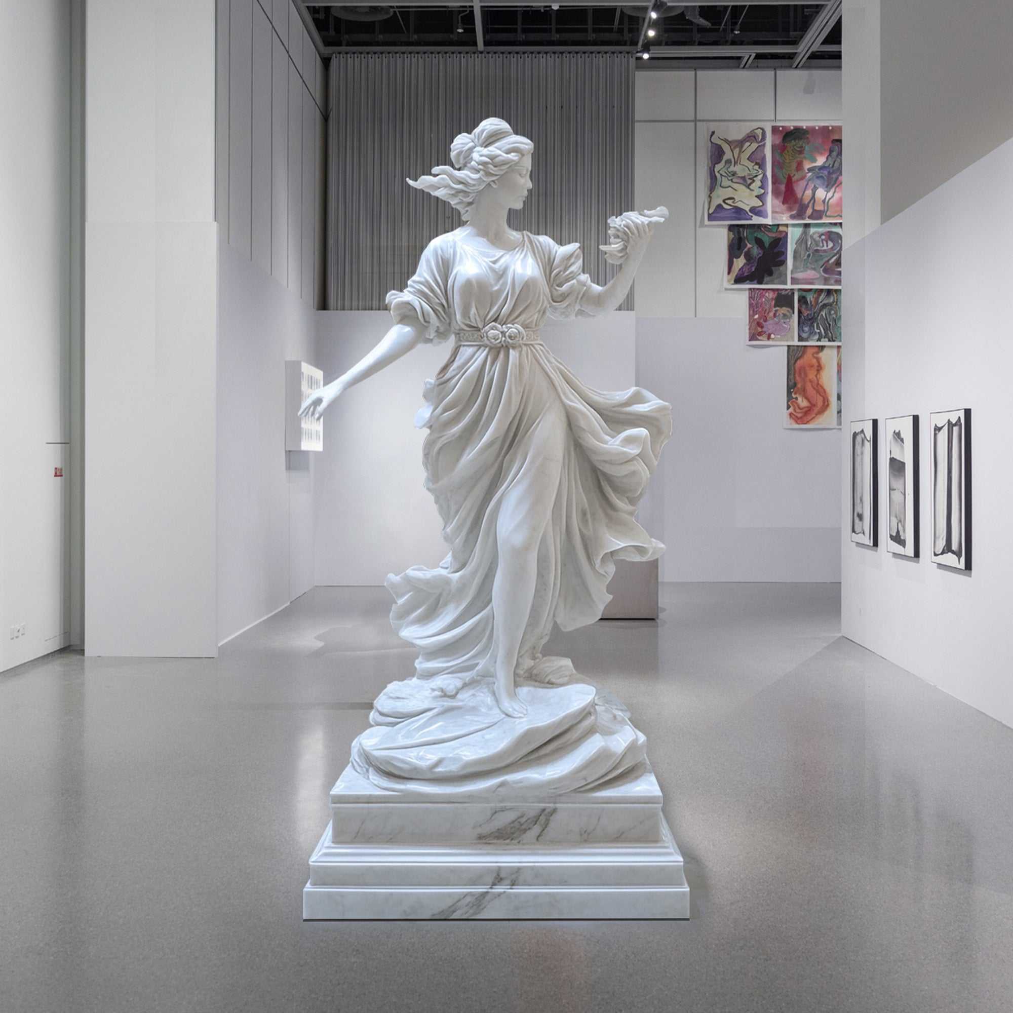 PREMIER Hand-Carved Classical Marble Statue of a Woman White Marble Sculpture PSM-033