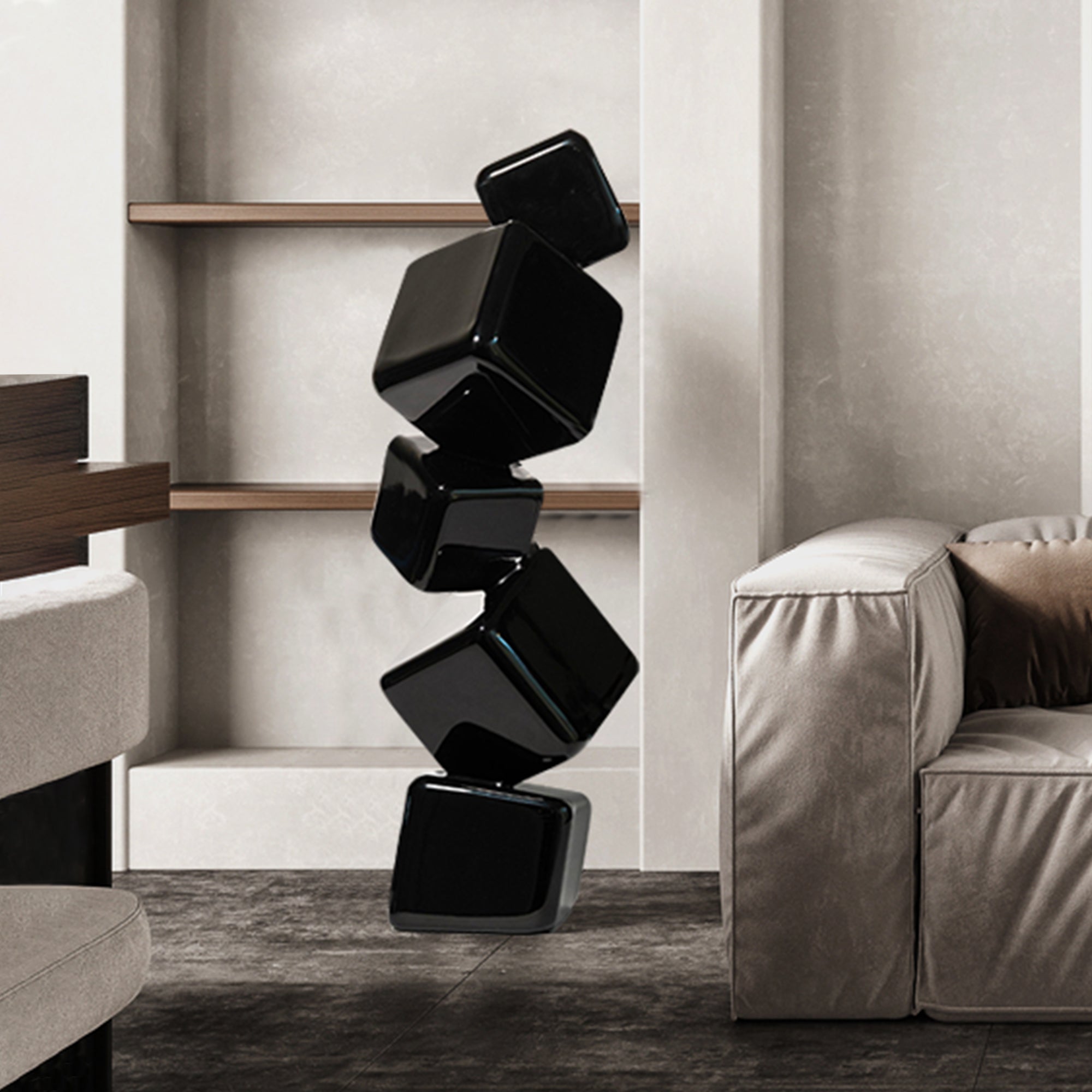 PREMIER Home Decor Sculpture Stainless Steel Stacked Dice Modern Sculpture PSSS-004