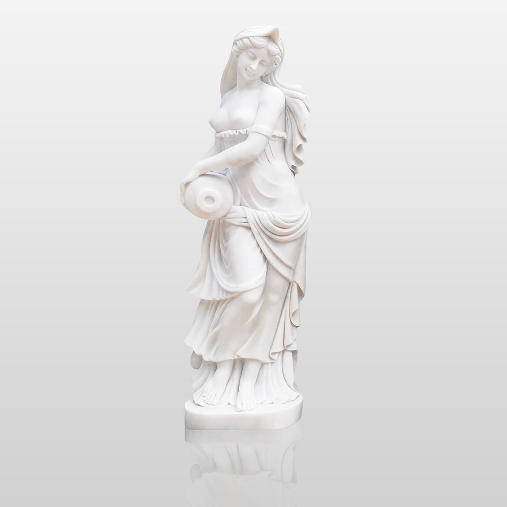 PREMIER Life-size Marble Statue for Garden Greek Lady with Bottle Custom Sculpture PSM-009