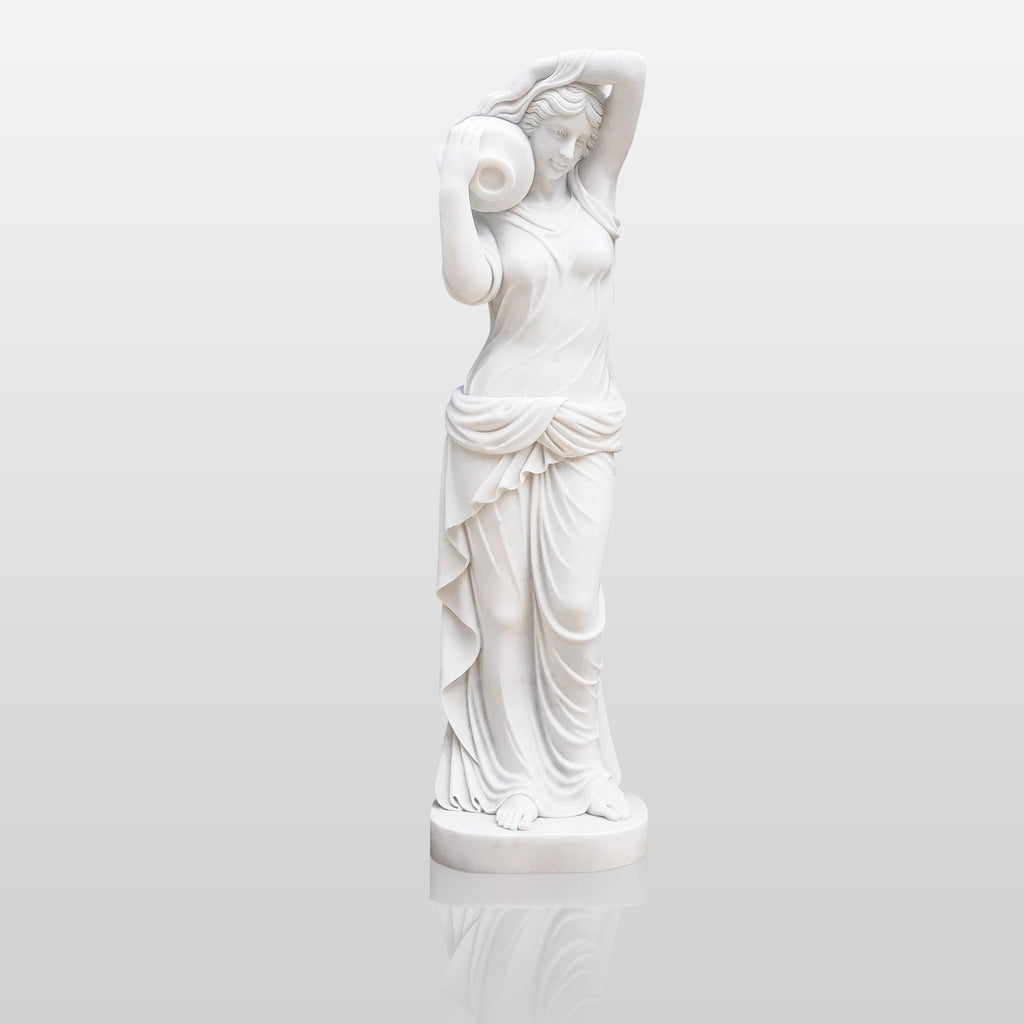 PREMIER Life-size Marble Statue for Garden Greek Lady with Bottle Custom Sculpture PSM-009
