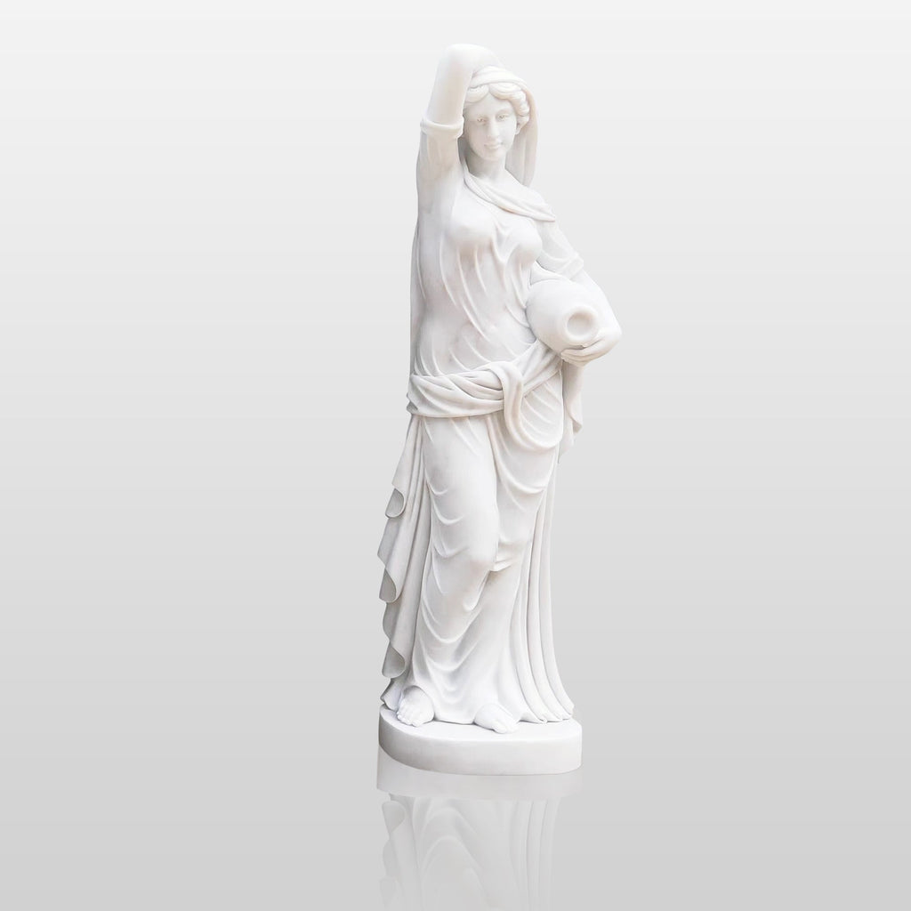 PREMIER Life-size Marble Statue for Garden Greek Lady with Bottle Custom Sculpture PSM-009