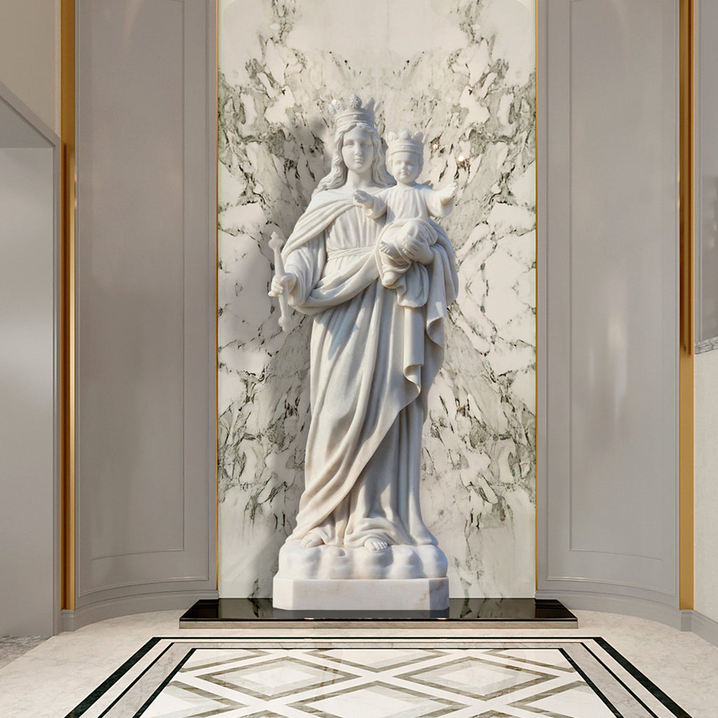 PREMIER Madonna and Child Marble Statue Indoor Religious Decor PSM-039