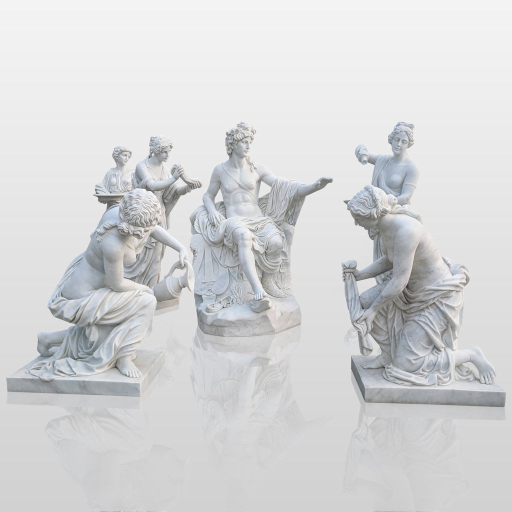 PREMIER Marble Apollo Bath Statue One Set Classic Greek Outdoor Sculpture PSM-011