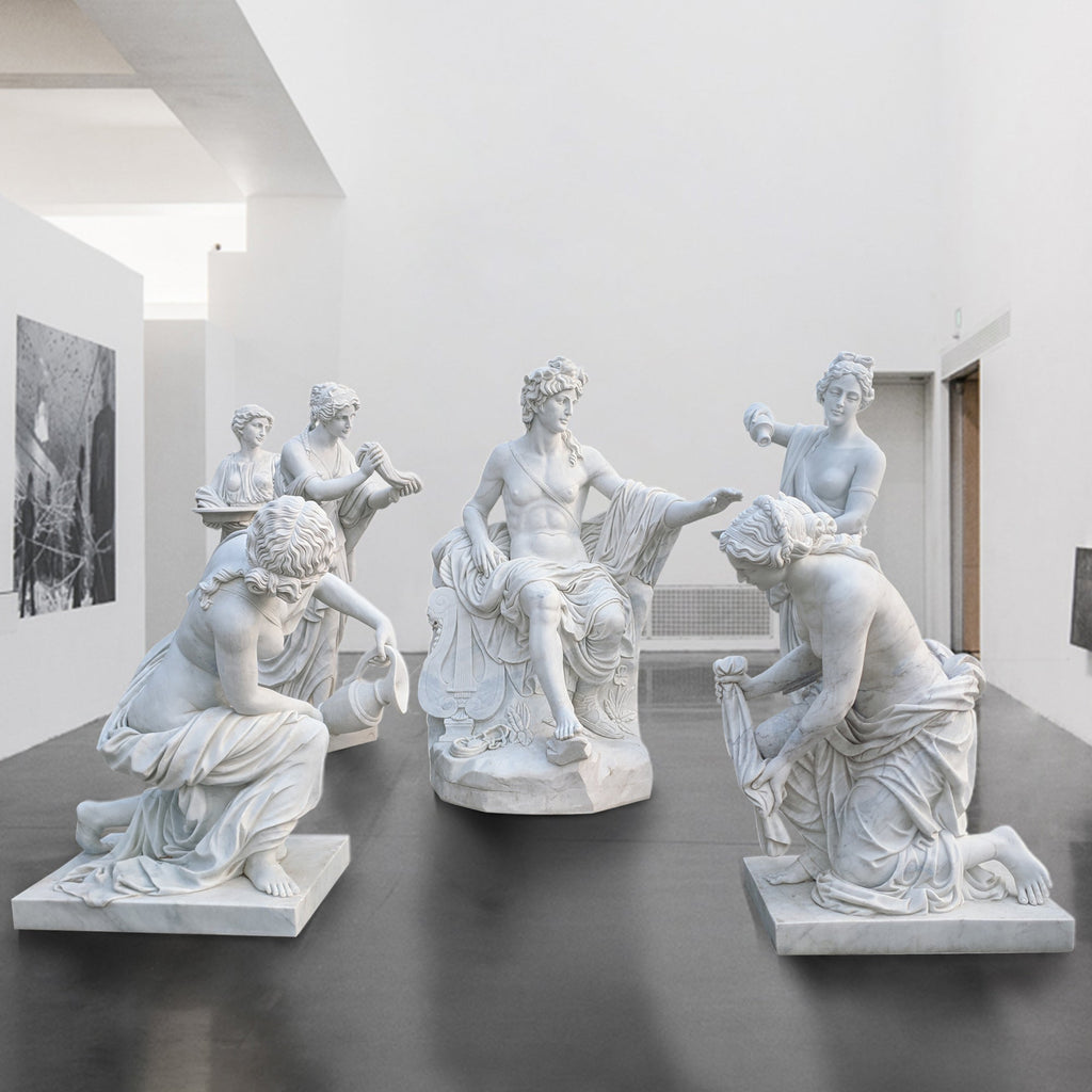 PREMIER Marble Apollo Bath Statue One Set Classic Greek Outdoor Sculpture PSM-011