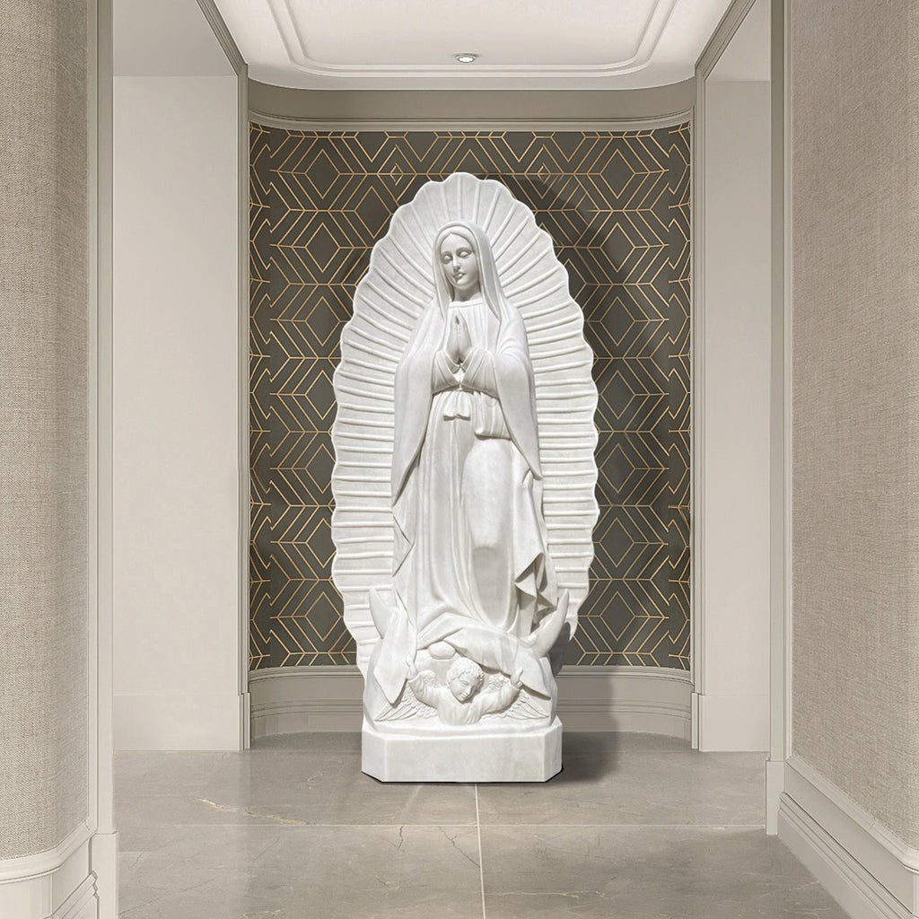 PREMIER Marble Virgin Mary Statue Sacred Religious Indoor Art PSM-040