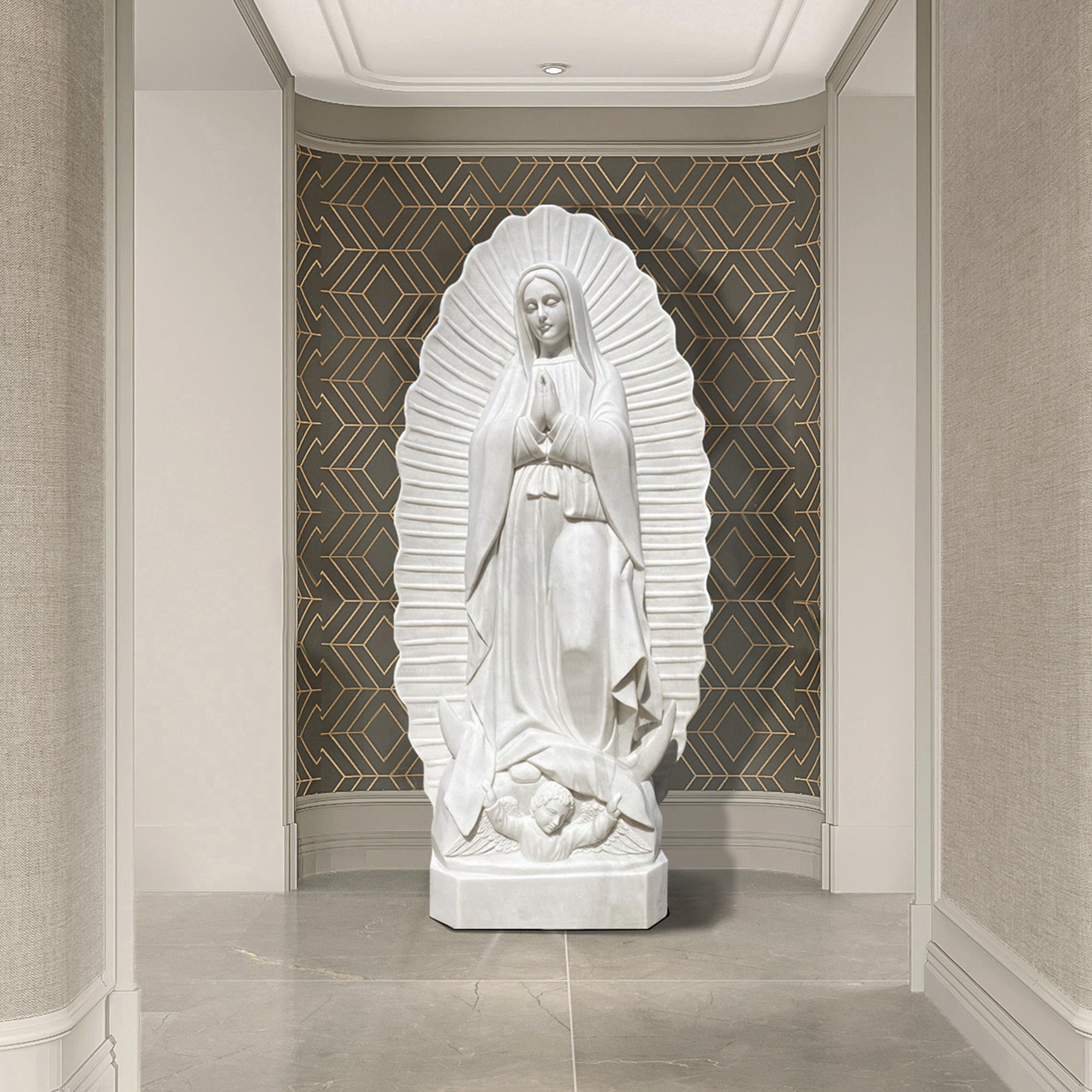 PREMIER Marble Virgin Mary Statue Sacred Religious Indoor Art PSM-040