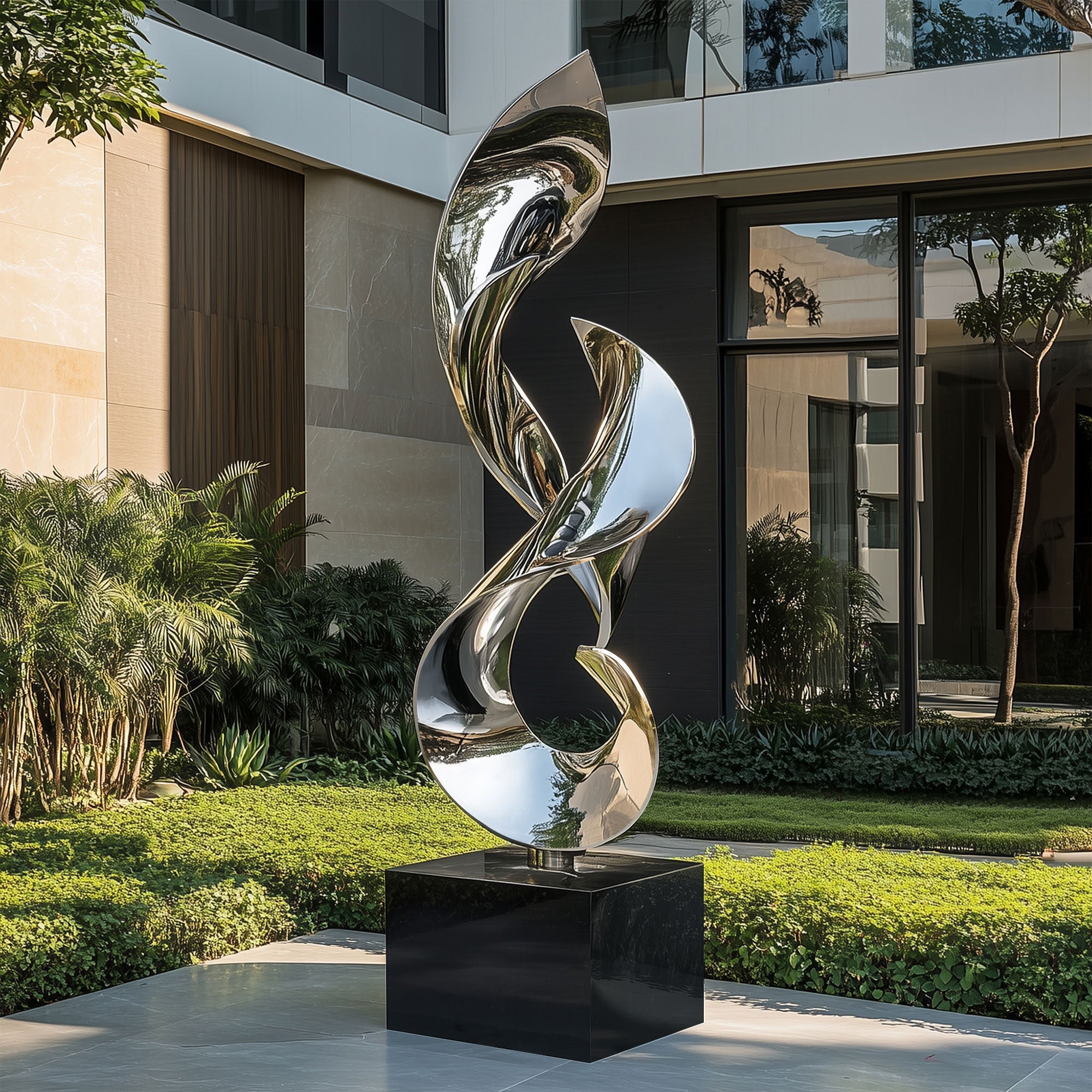 PREMIER Stainless Steel Abstract Sculpture - PSSS-055 - Modern Minimalist Art for Indoor/Outdoor Spaces