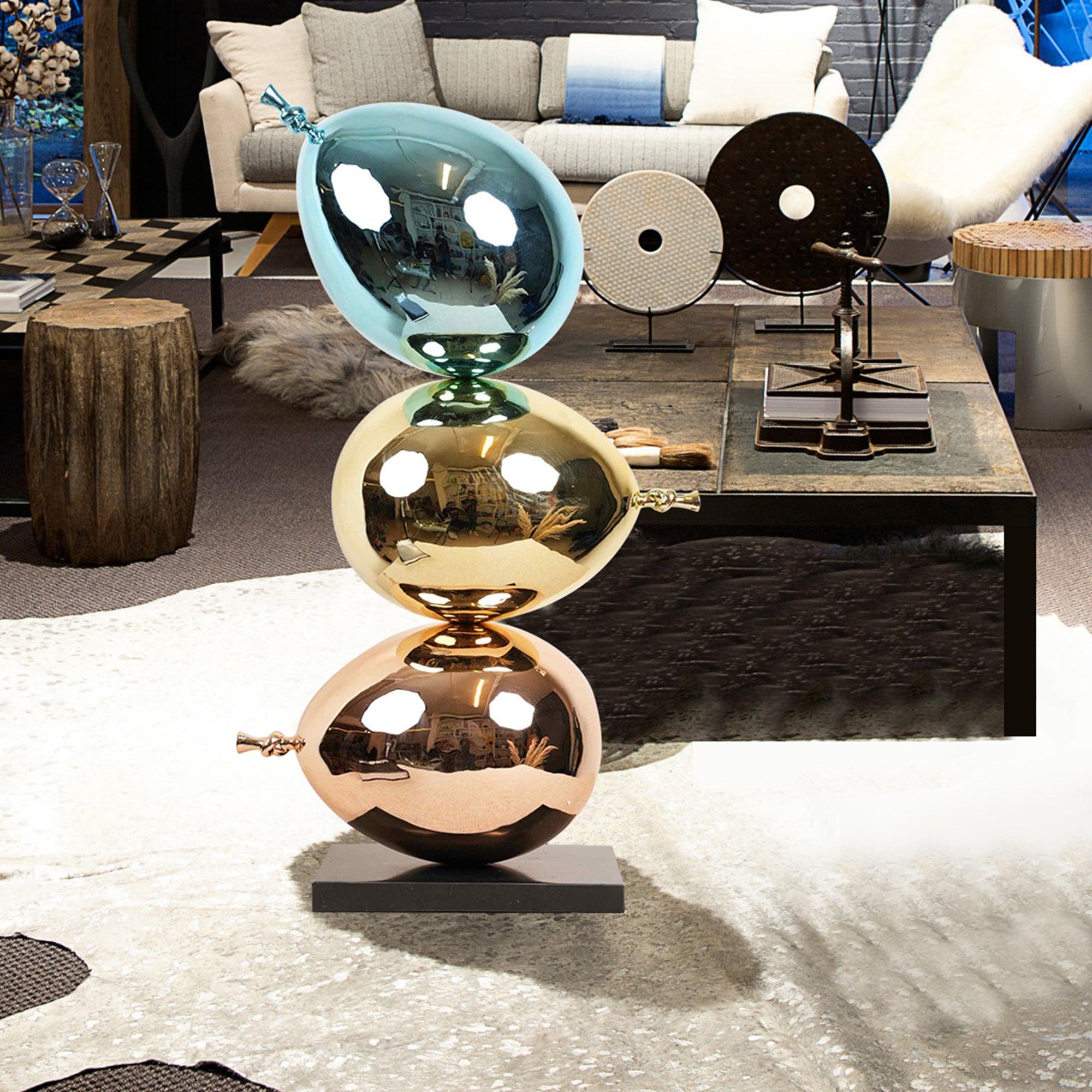 PREMIER Modern Electroplated Fiberglass Balloons Room Decor Custom Sculpture PSF-002