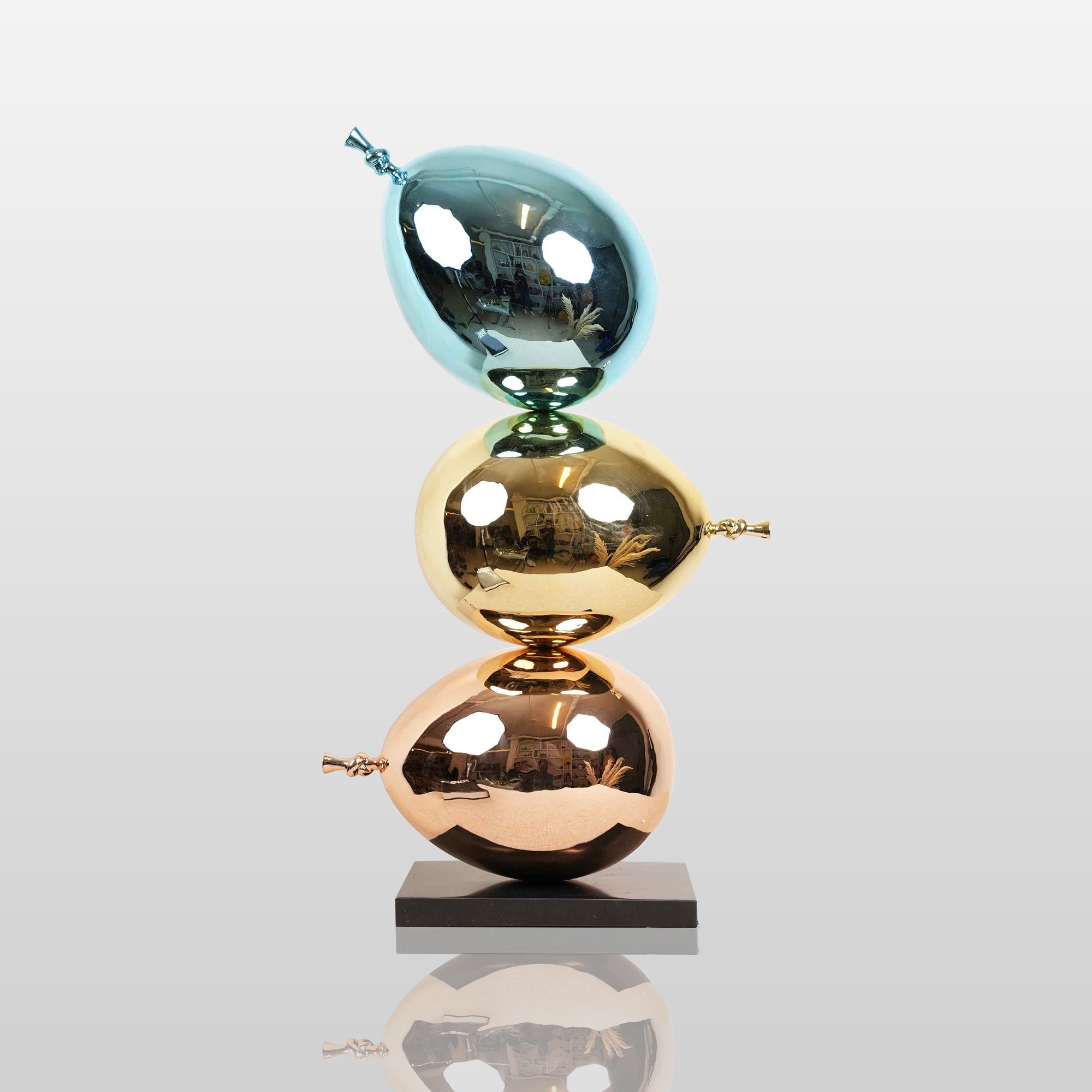 PREMIER Modern Electroplated Fiberglass Balloons Room Decor Custom Sculpture PSF-002