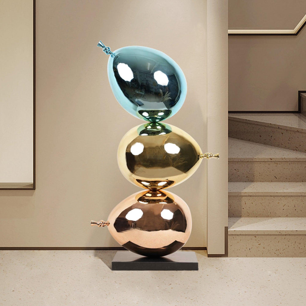 PREMIER Modern Electroplated Fiberglass Balloons Room Decor Custom Sculpture PSF-002