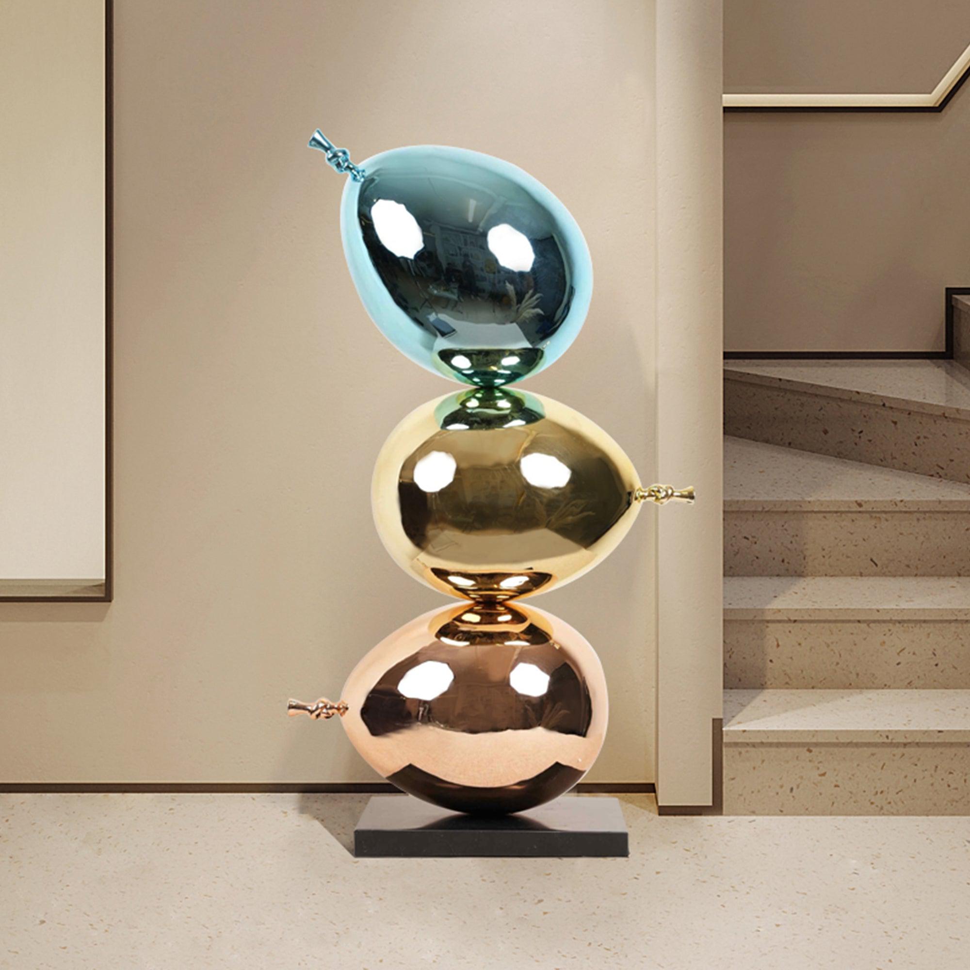 PREMIER Modern Electroplated Fiberglass Balloons Room Decor Custom Sculpture PSF-002