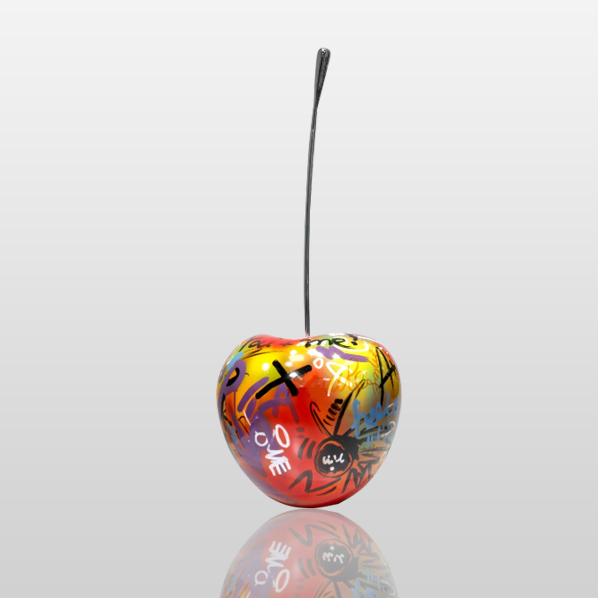 PREMIER Modern Fiberglass Desktop Sculpture Cherry Graffiti Art PSF-020