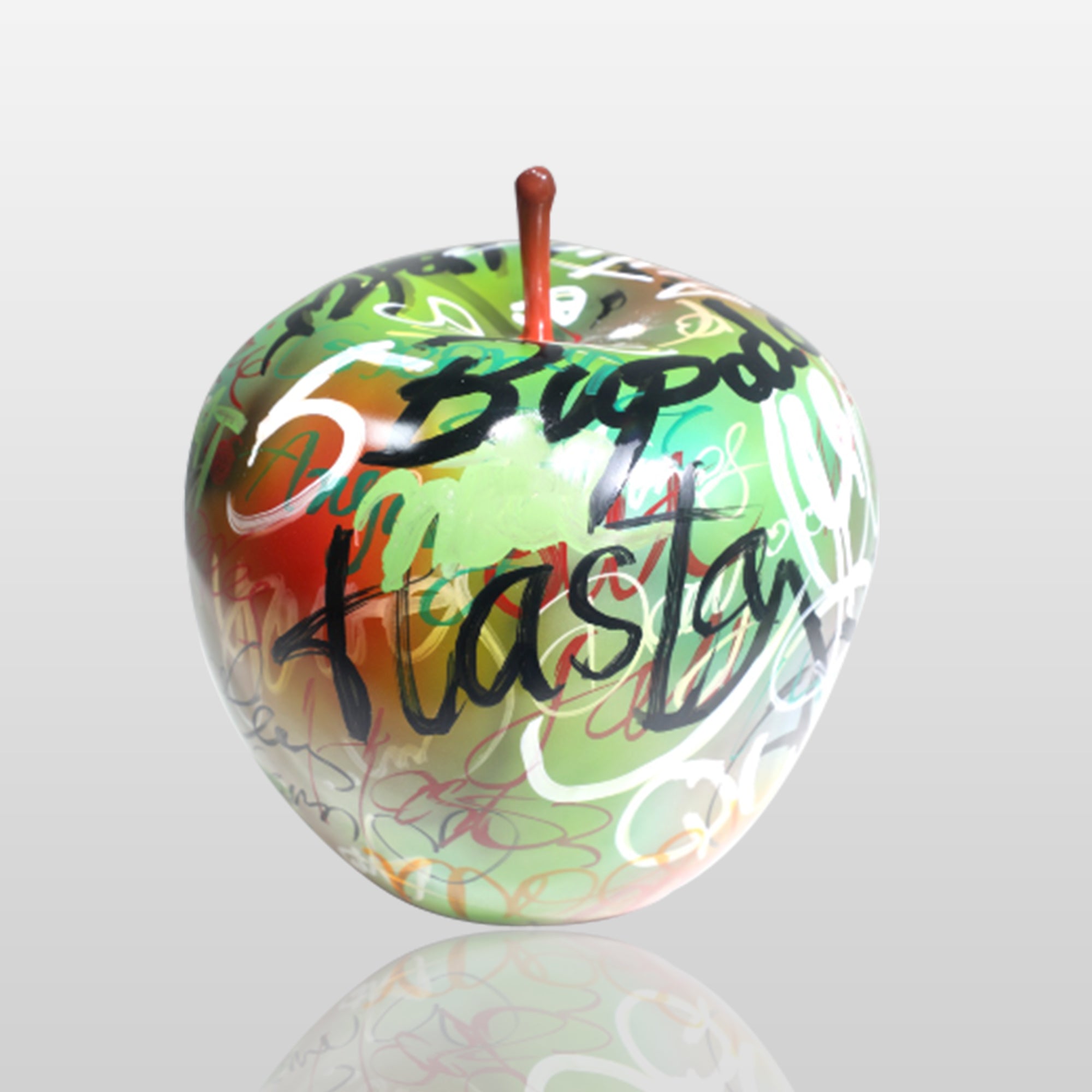 PREMIER Modern Graffiti Apple Custom Fiberglass Table Top Sculpture PSF-017