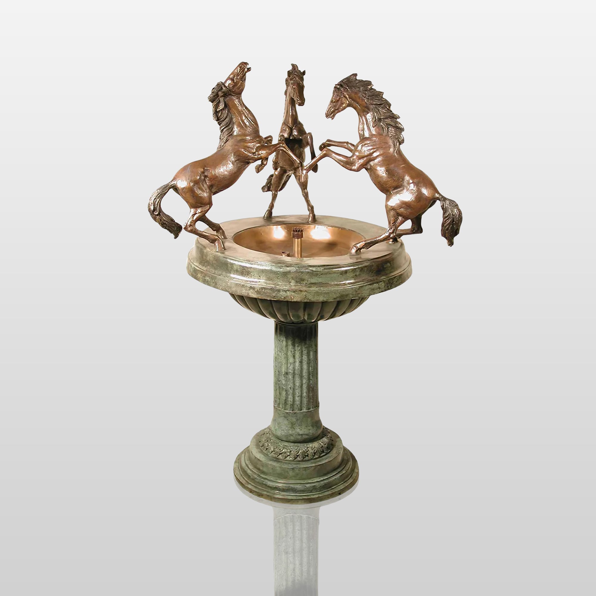 PREMIER Outdoor Three Rearing Horse Recirculating Fountain Custom Bronze Sculpture PSB-005