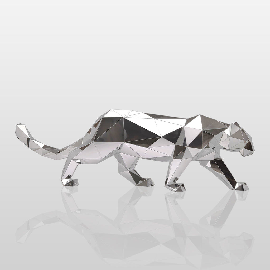 PREMIER Panther Statue Lawn Ornament Custom Stainless steel Geometric Sculpture PSSS-009