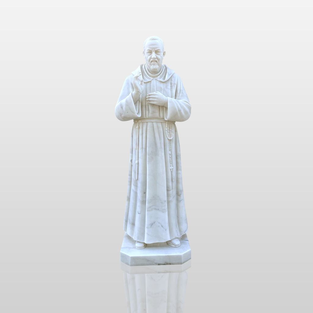 PREMIER Saint Padre Pio Marble Statue Handcrafted Religious Sculpture PSM-028