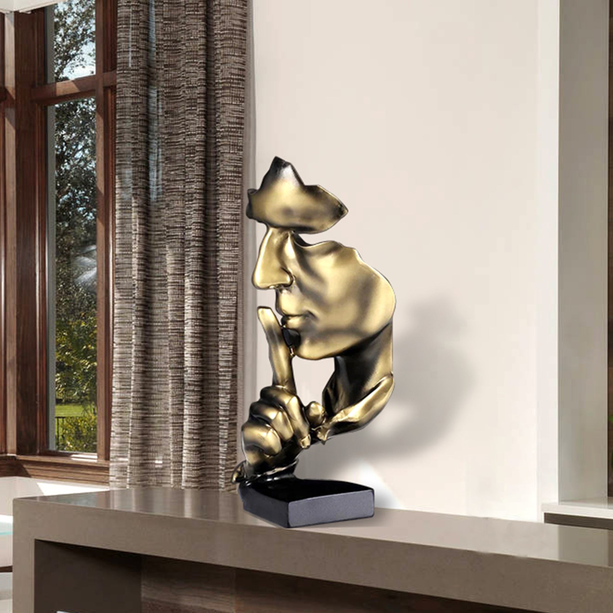 PREMIER Silence is Golden Handcrafted Abstract Bronze sculptures for home decor PSTTB-005