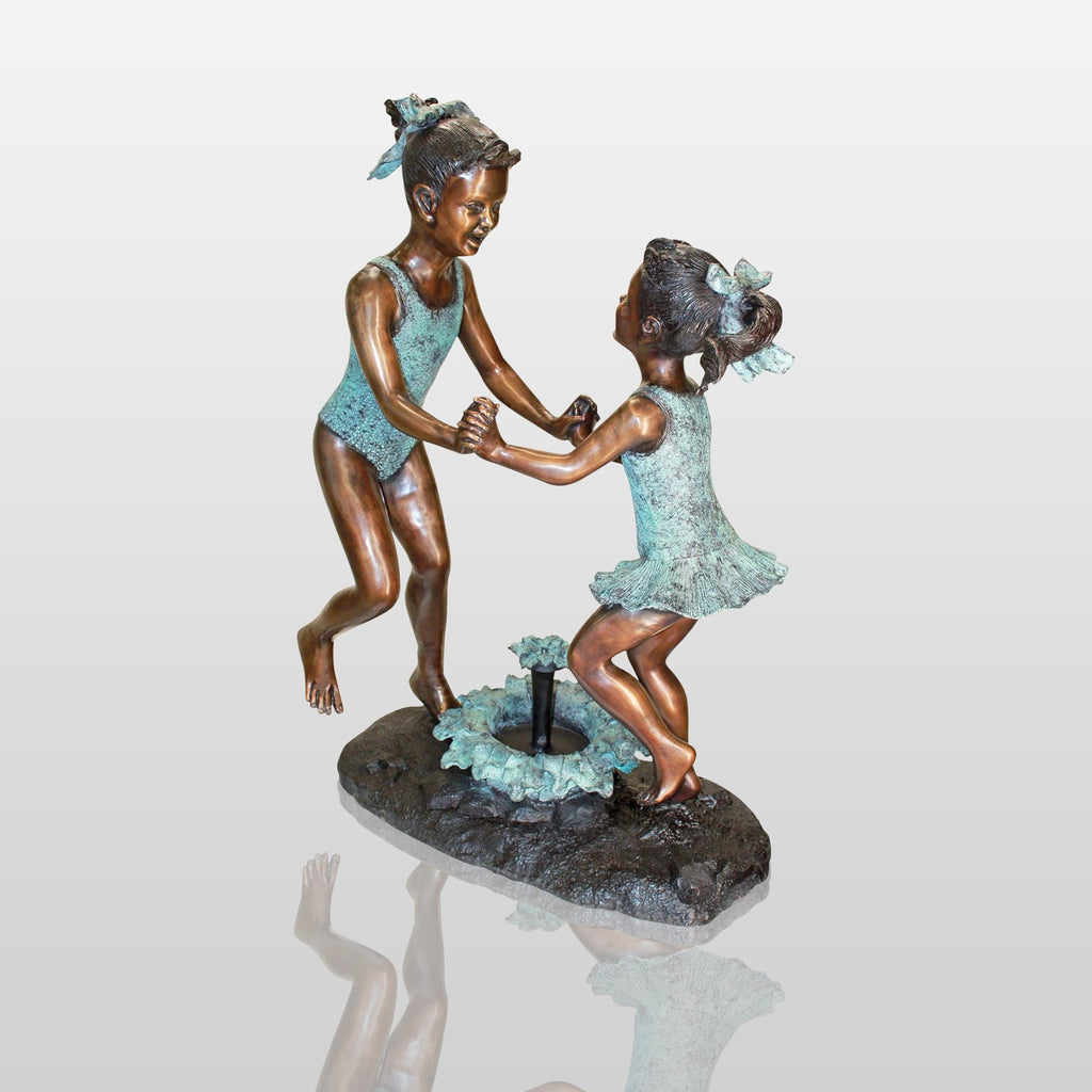 PREMIER Two Dancing Girls For Garden Bronze Customizable Sculpture PSB-007