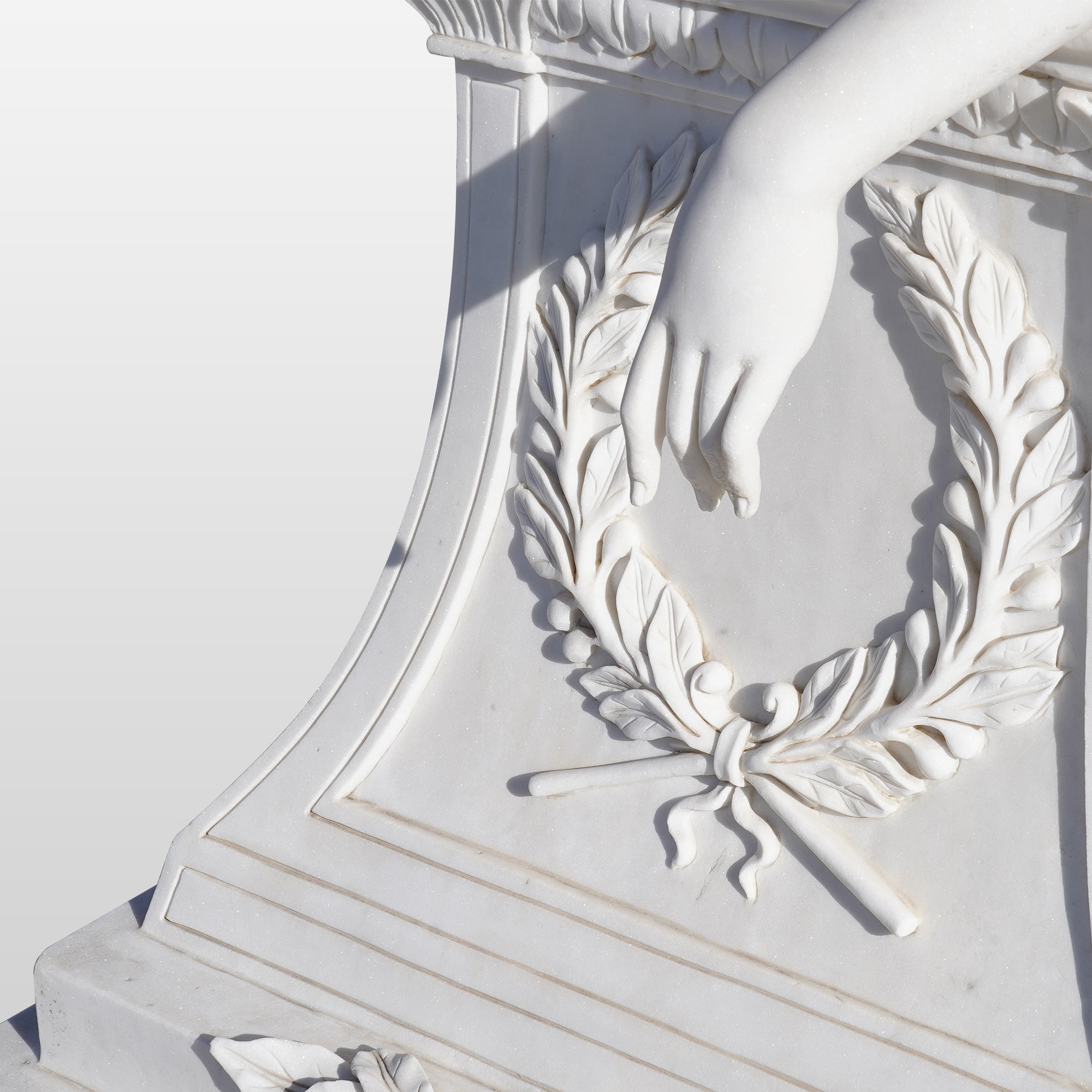 PREMIER White Marble Angel Monument Majestic Memorial Sculpture for Gardens and Memorials PSM-036