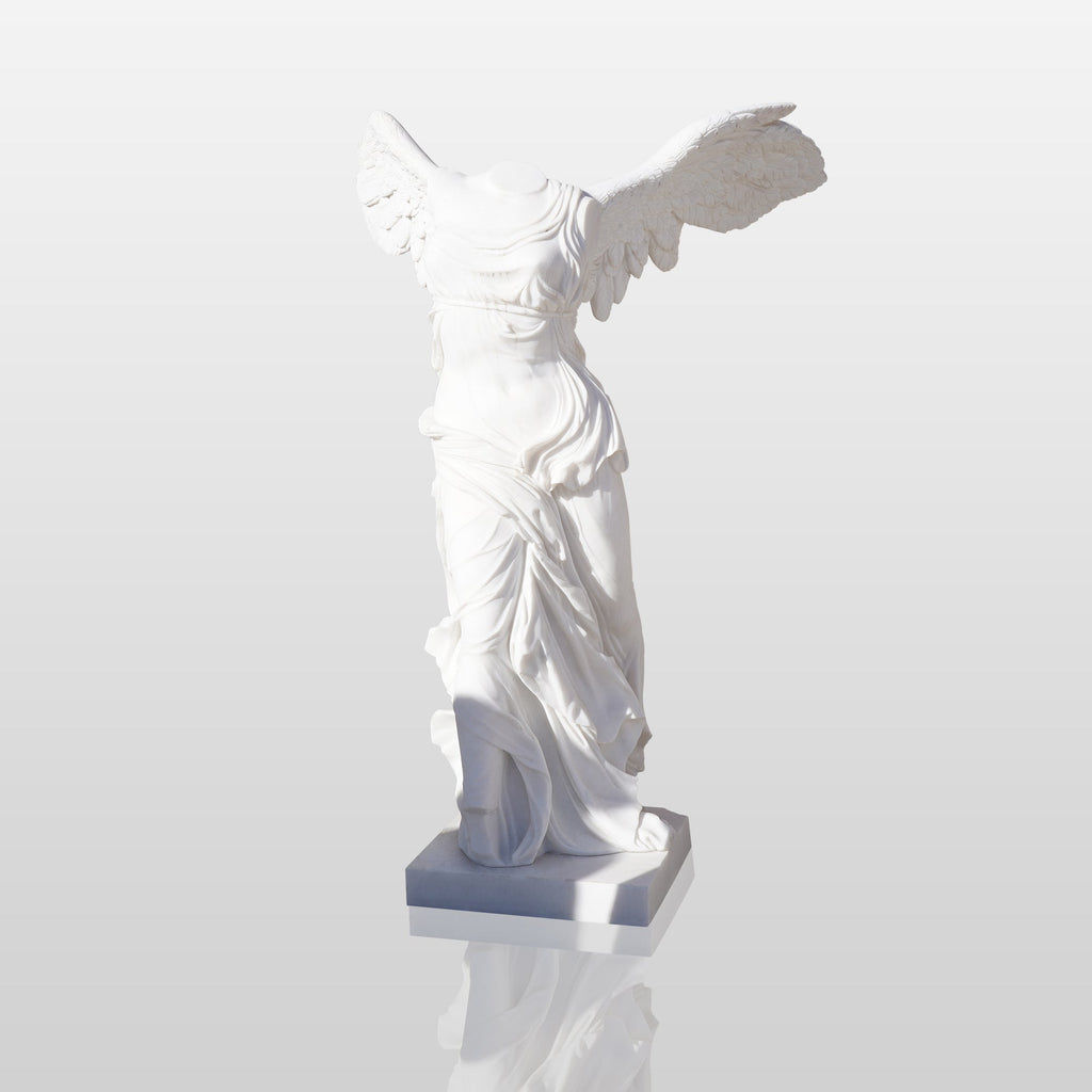 PREMIER Winged Nike Victory of Samothrace Goddess Cast Marble Statue PSM-021