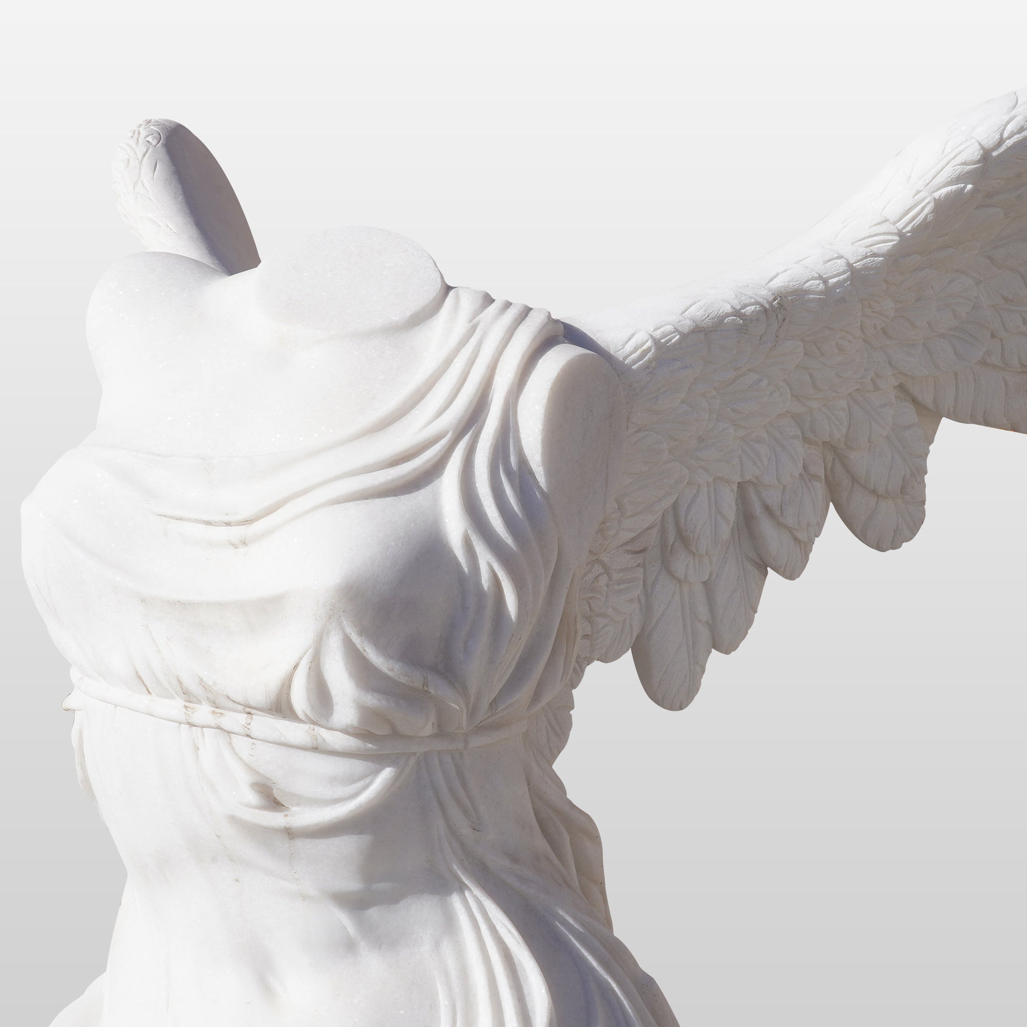 PREMIER Winged Nike Victory of Samothrace Goddess Cast Marble Statue PSM-021
