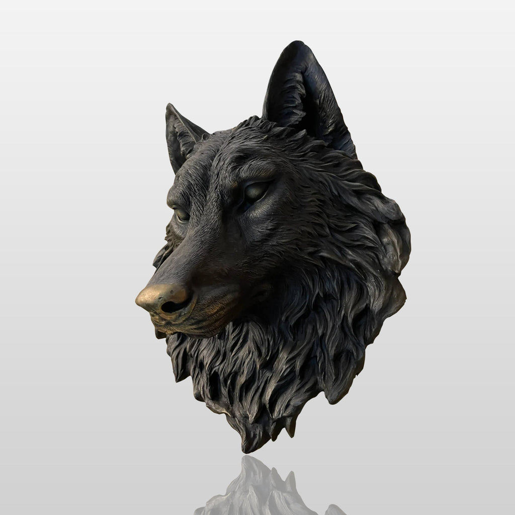 PREMIER Wolf Head Wall Sculpture Majestic Metal Sculpture Wall Art PSB-032