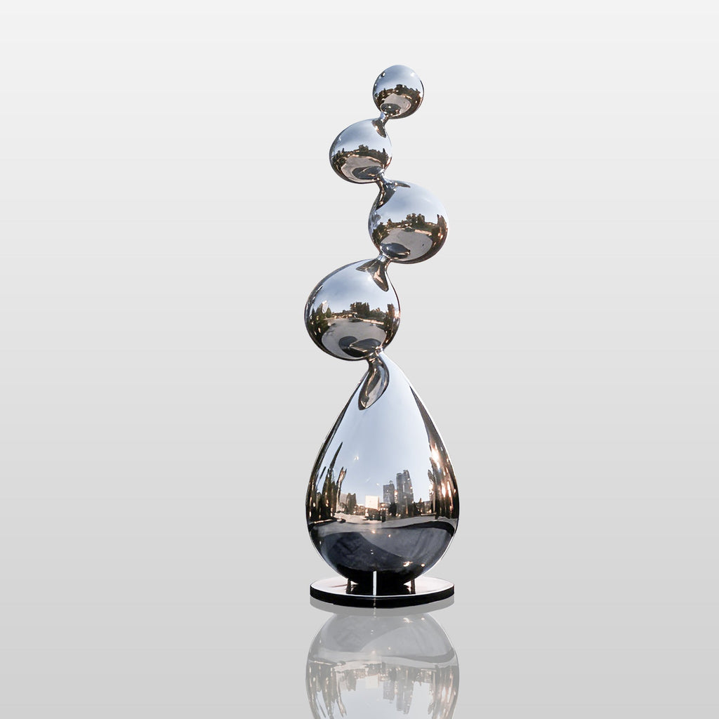 PREMIER Abstract Stainless Steel Sculpture - Flowing Droplet Design for Modern Outdoor Spaces & Parks (PSSS-169)