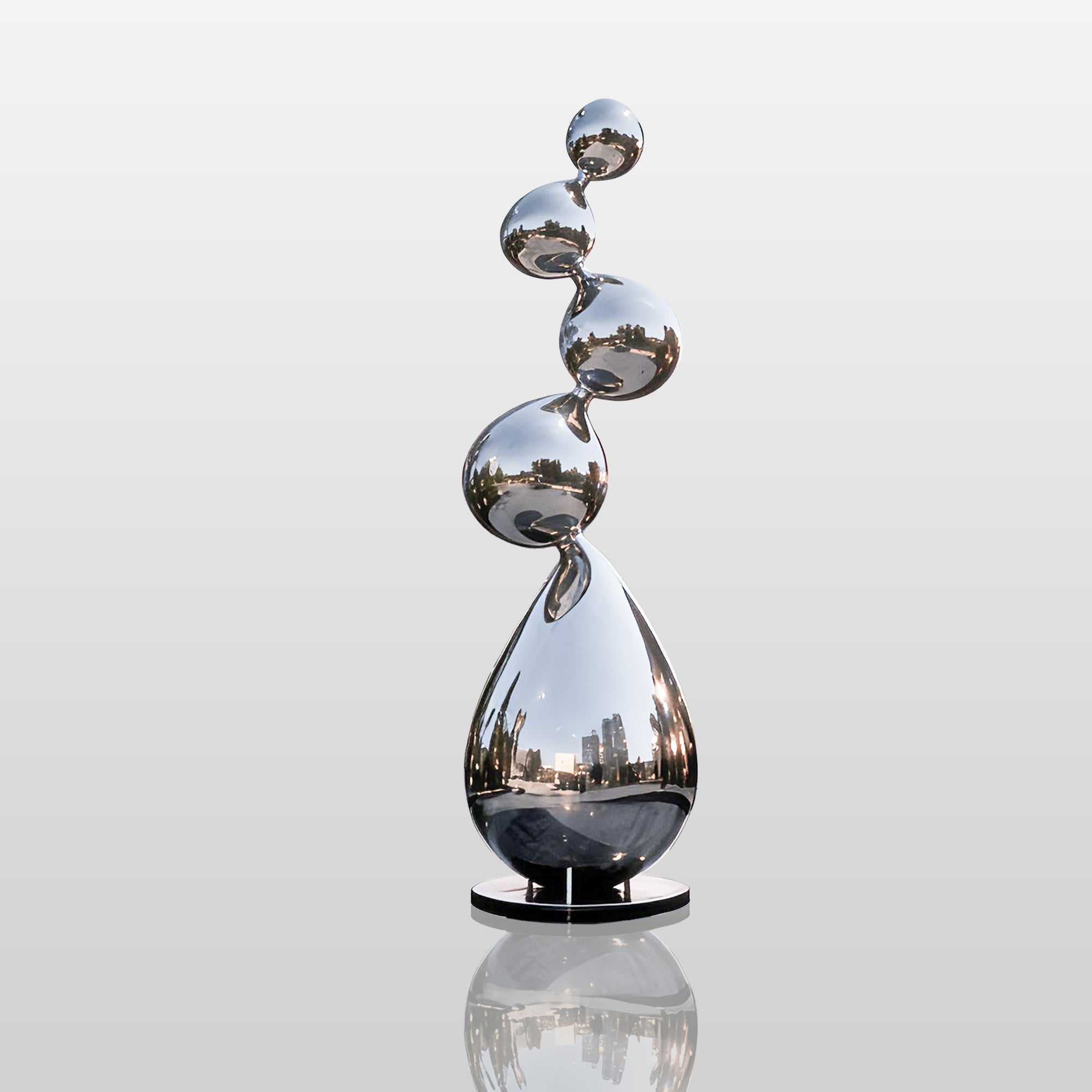 PREMIER Abstract Stainless Steel Sculpture - Flowing Droplet Design for Modern Outdoor Spaces & Parks (PSSS-169)