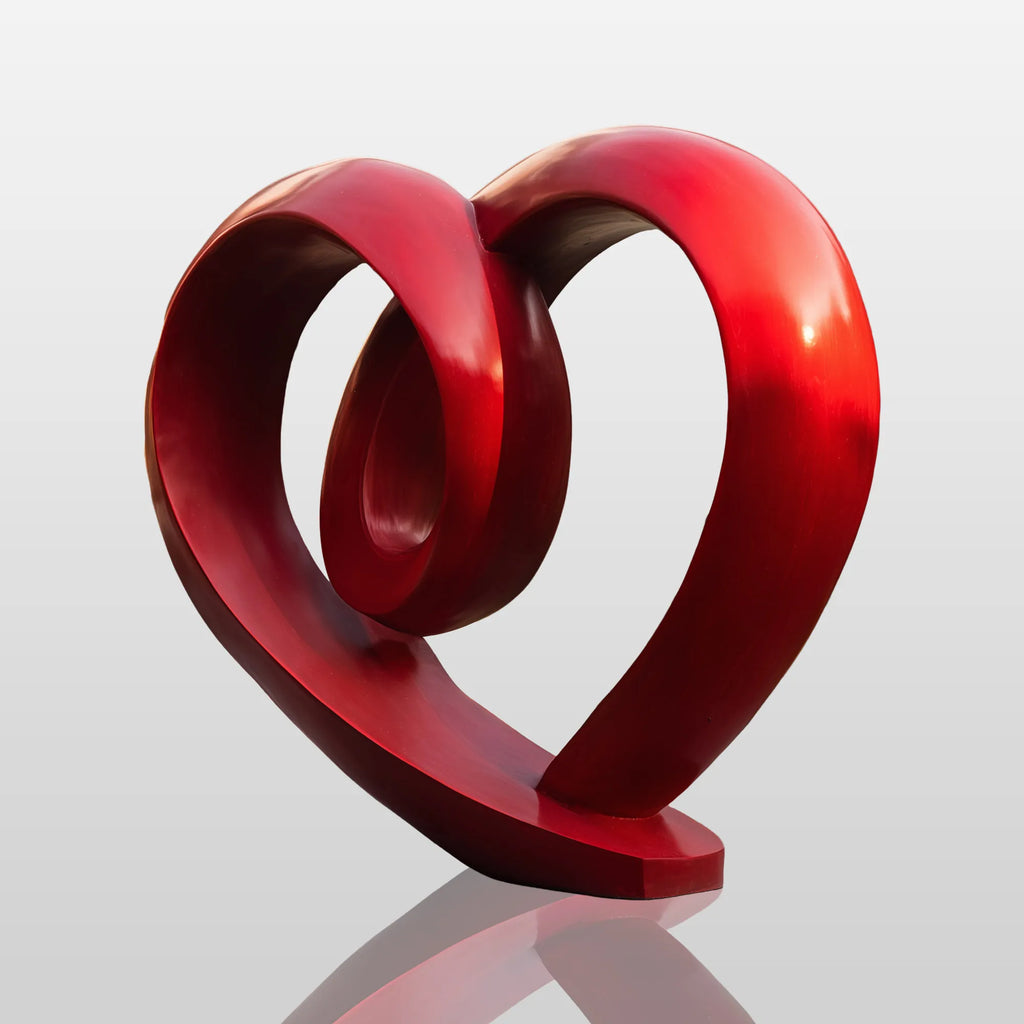 PREMIER Contemporary Red Heart Sculpture - Modern Outdoor Art for Gardens, Villas, and Luxury Spaces (PSSS-183)