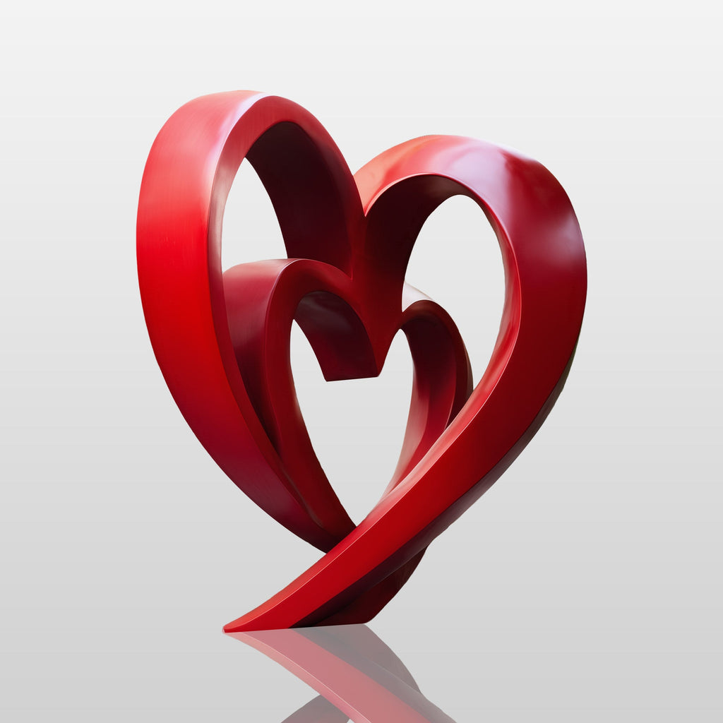 PREMIER Large "Eternal Embrace" Red Heart Sculpture (PSSS-184) - Ideal for Wedding Venues, Hotels, and Public Plazas