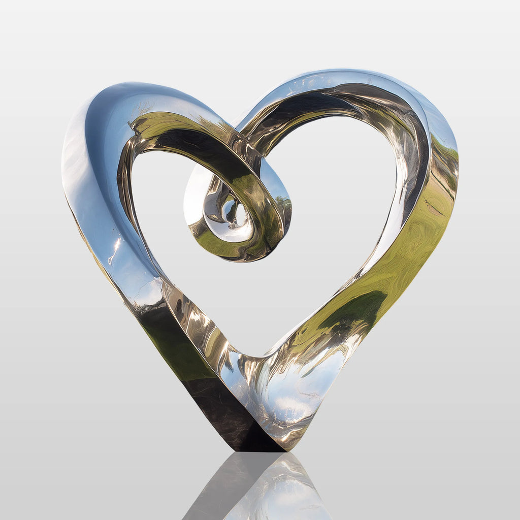 PREMIER Stainless Steel Heart Sculpture PSSS-182: Elegant Flowing Design for Luxury Outdoor Spaces