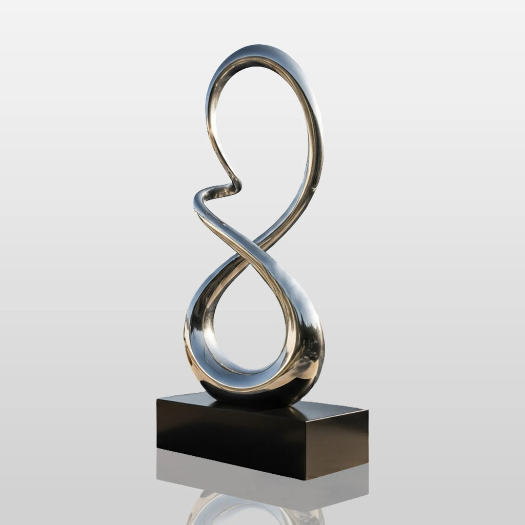 PREMIER PSSS-175 Stainless Steel Loop Sculpture - Modern Garden, Entryway, and Walkway Art