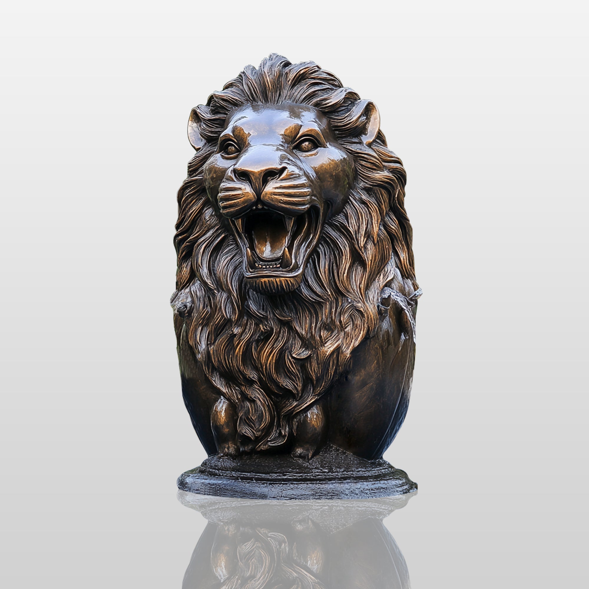 PREMIER Bronze Lion Head Sculpture Outdoor Fountain Garden Water Feature PSB-064