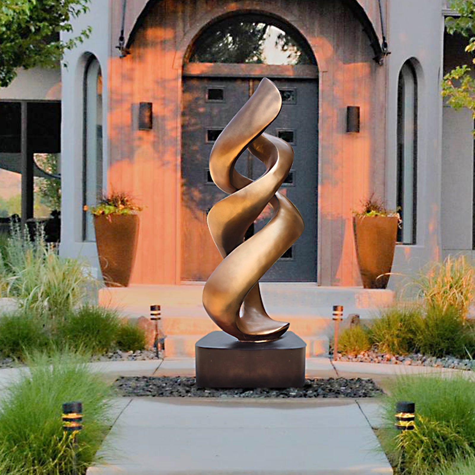PREMIER Spiral Harmony Sculpture for Garden or Entryway Bronze Abstract Sculpture PSB-066