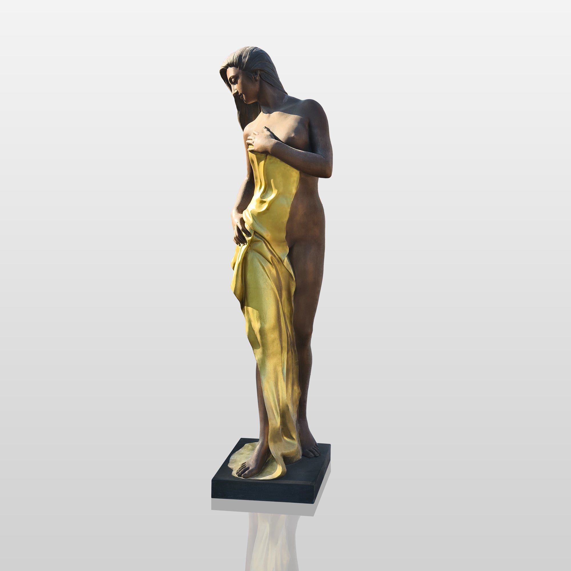 PREMIER Golden Grace Woman Statue With Bronze Finish for Plazas, Hotels and Cultural Spaces PSB-084