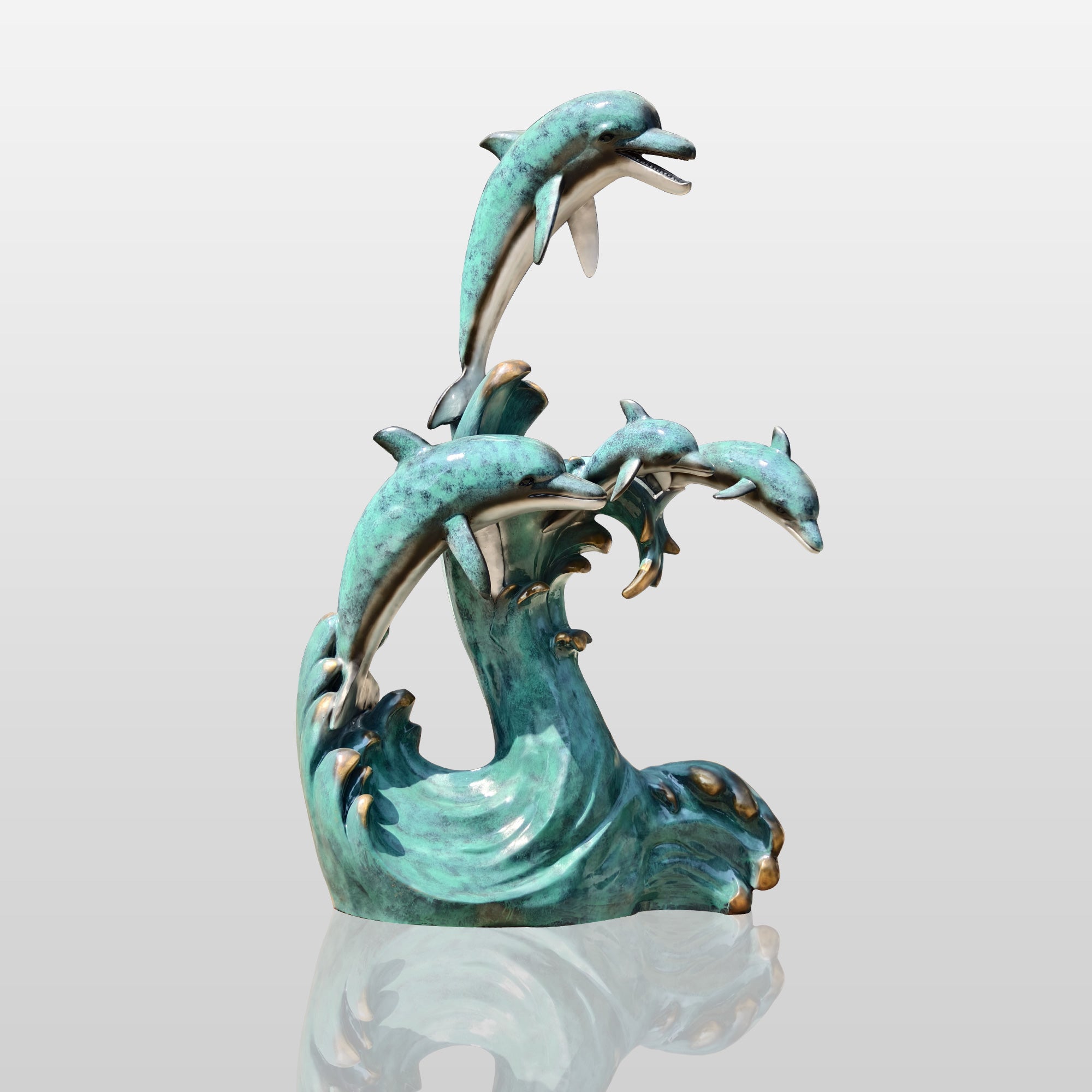 PREMIER Garden Bronze Dolphin Custom Bronze Sculpture PSB-002